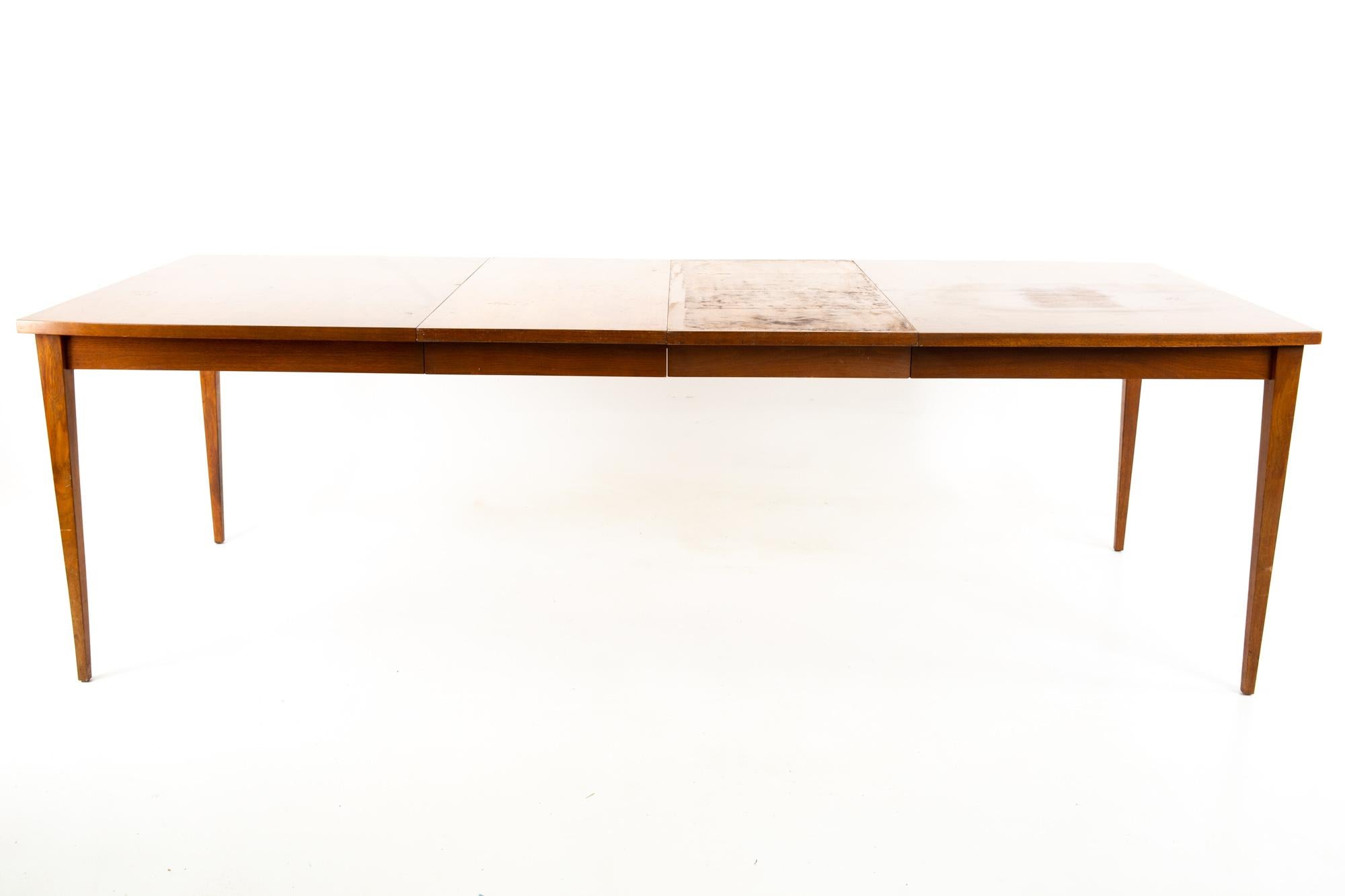American of Martinsville Mid Century Walnut 10 Person Dining Table 2