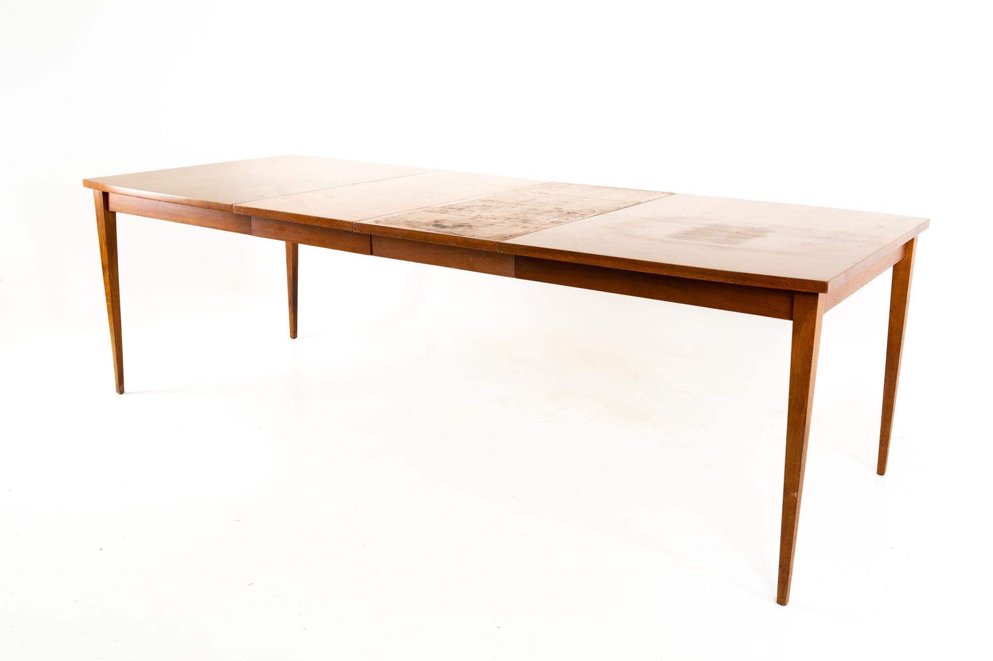 American of Martinsville Mid Century Walnut 10 Person Dining Table 1