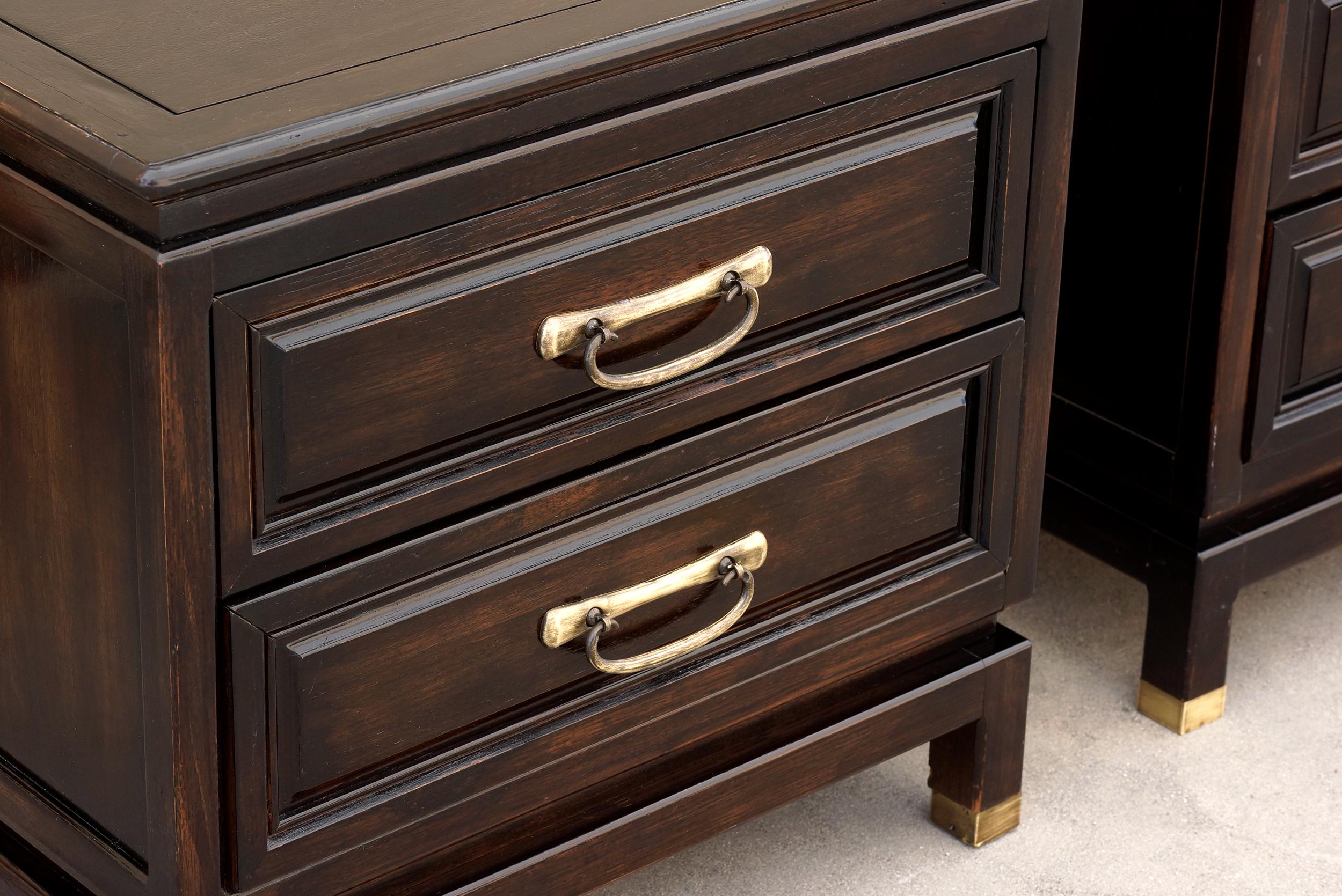 Mid-Century Modern American of Martinsville Nightstands, circa 1960s, Refinished