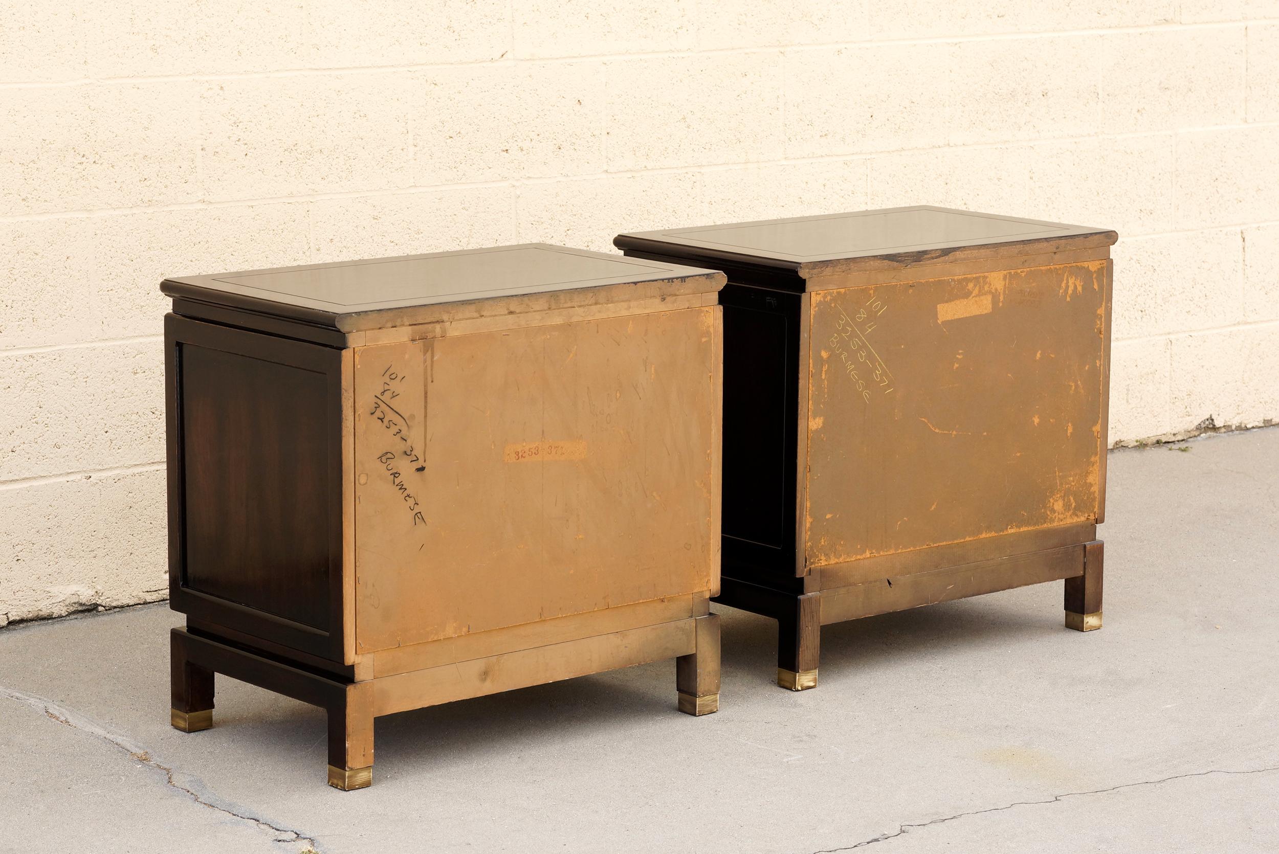Brass American of Martinsville Nightstands, circa 1960s, Refinished