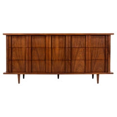 American of Martinsville Sculpted Walnut Dresser