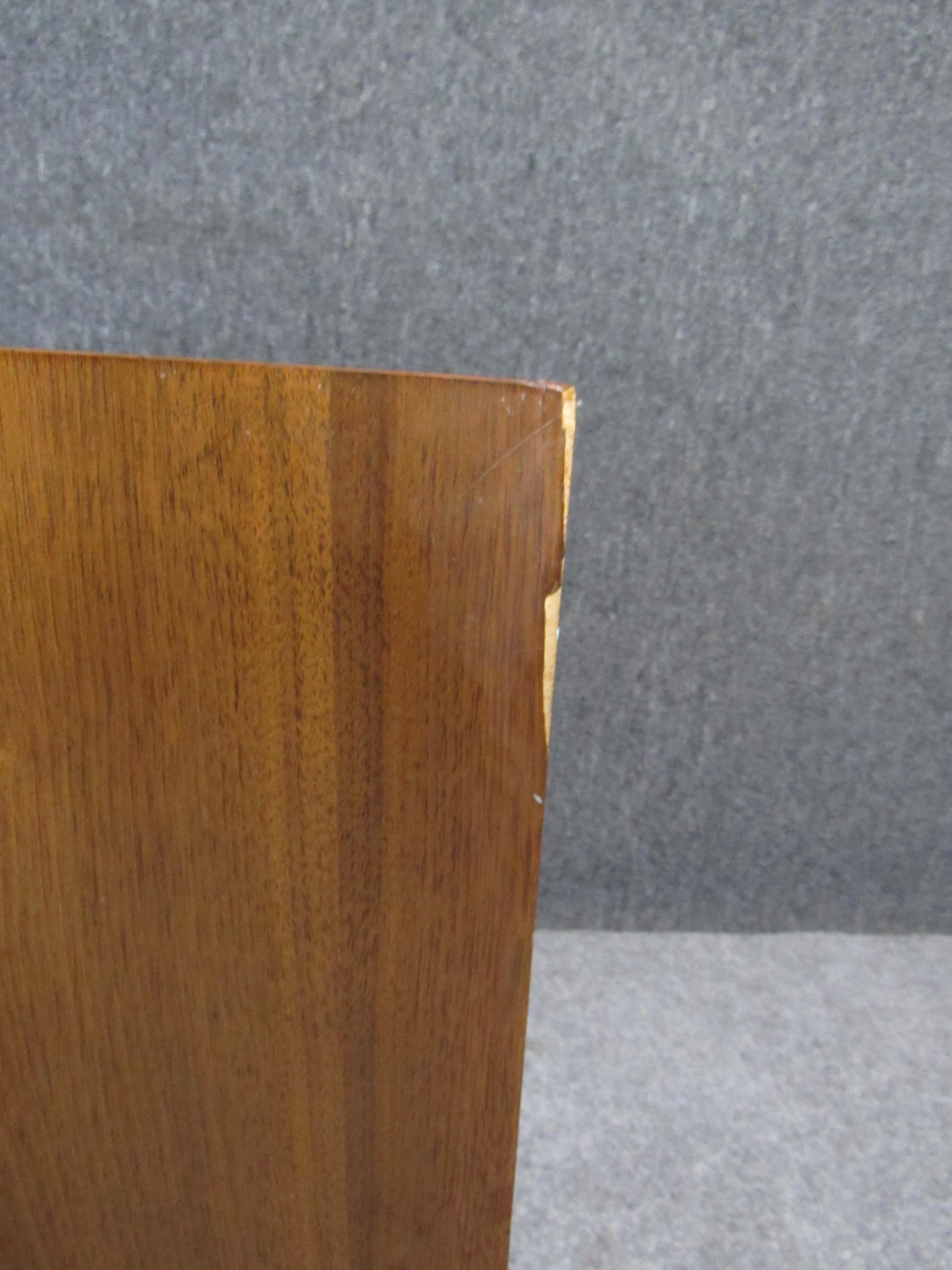 American of Martinsville Sculpted Walnut Nightstand In Good Condition For Sale In Brooklyn, NY