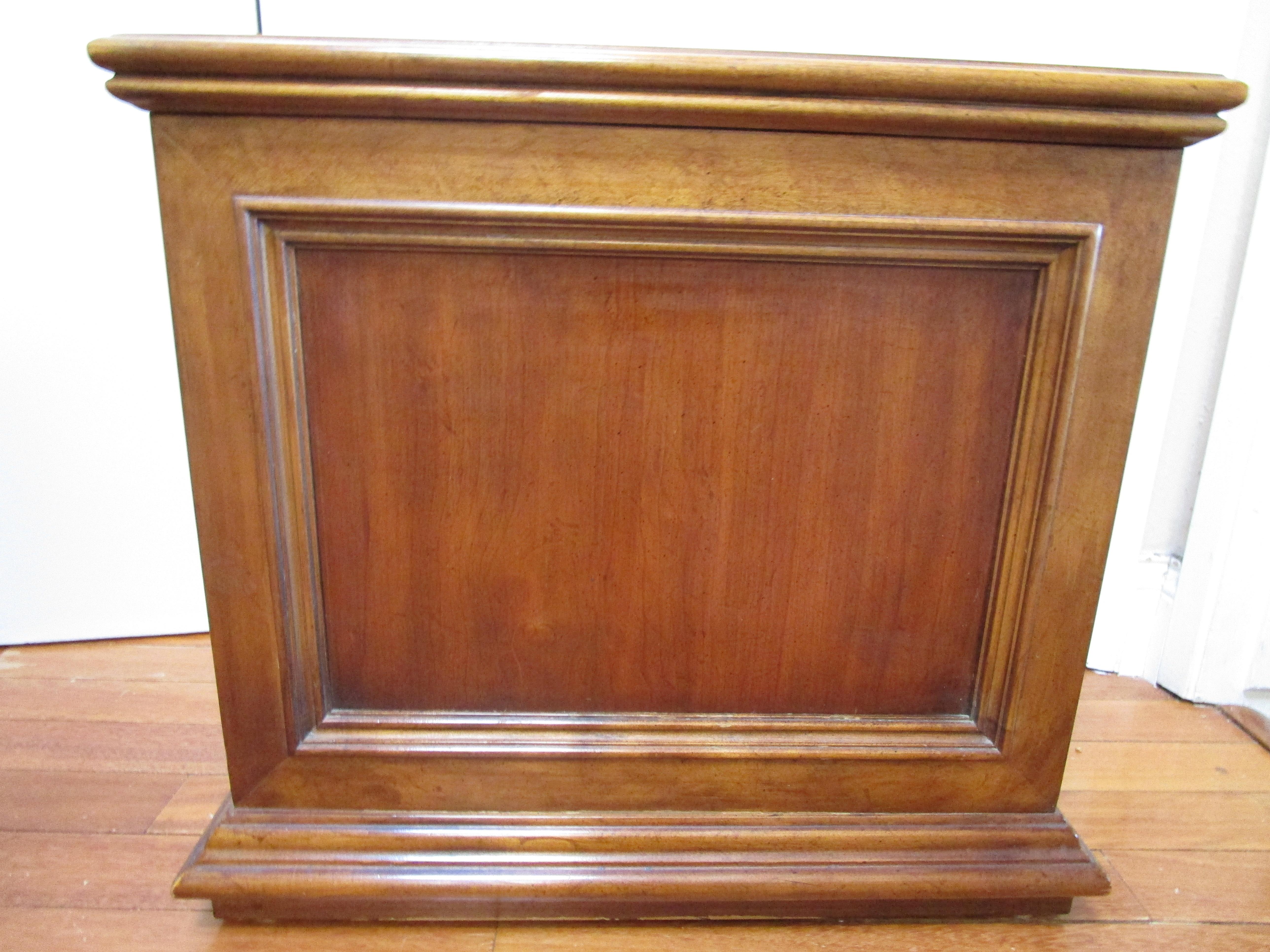Varnished American of Martinsville Vintage Burl Wood, Cherry and Walnut 3-Drawer Cabinet For Sale