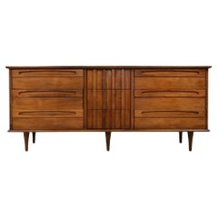 American of Martinsville Vintage Mid Century Modern Brutalist Lowboy Dresser c.