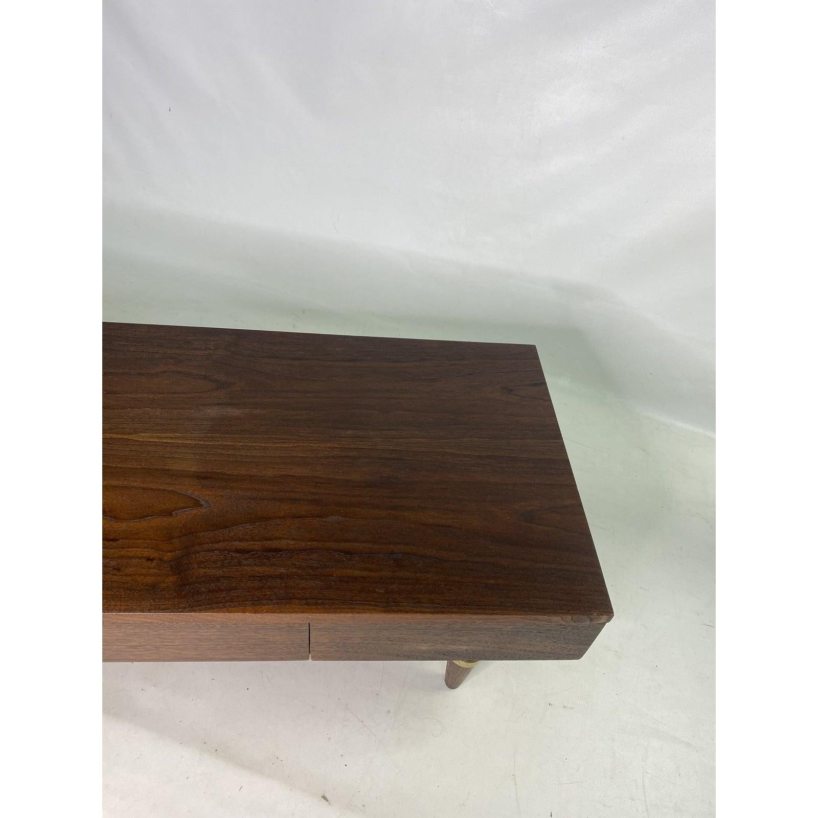 American of Martinsville Walnut Bench by Merton Gershun For Sale 3