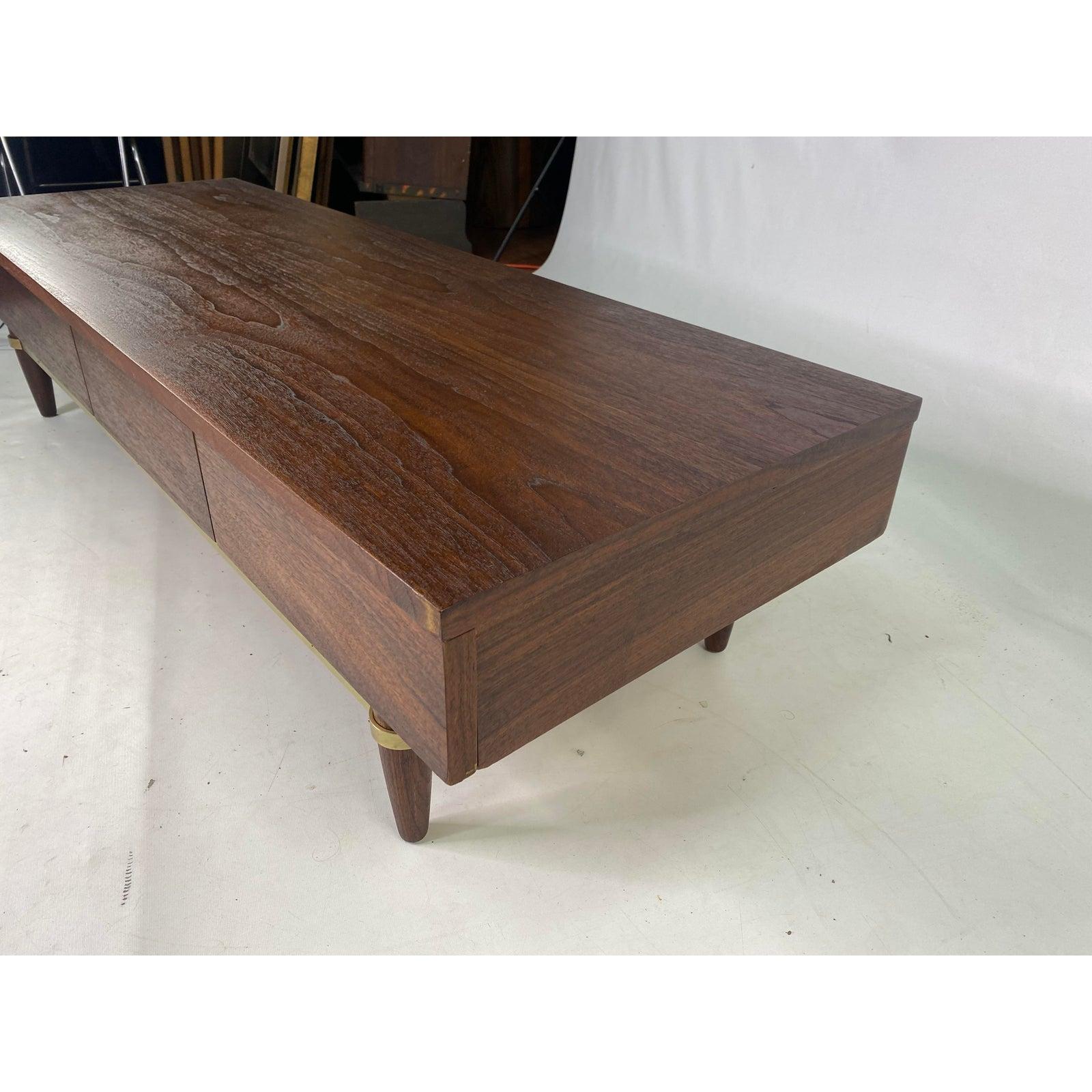 American of Martinsville Walnut Bench by Merton Gershun For Sale 4