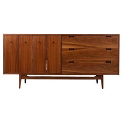 Retro American of Martinsville Walnut Dresser with Bi-Folding Doors