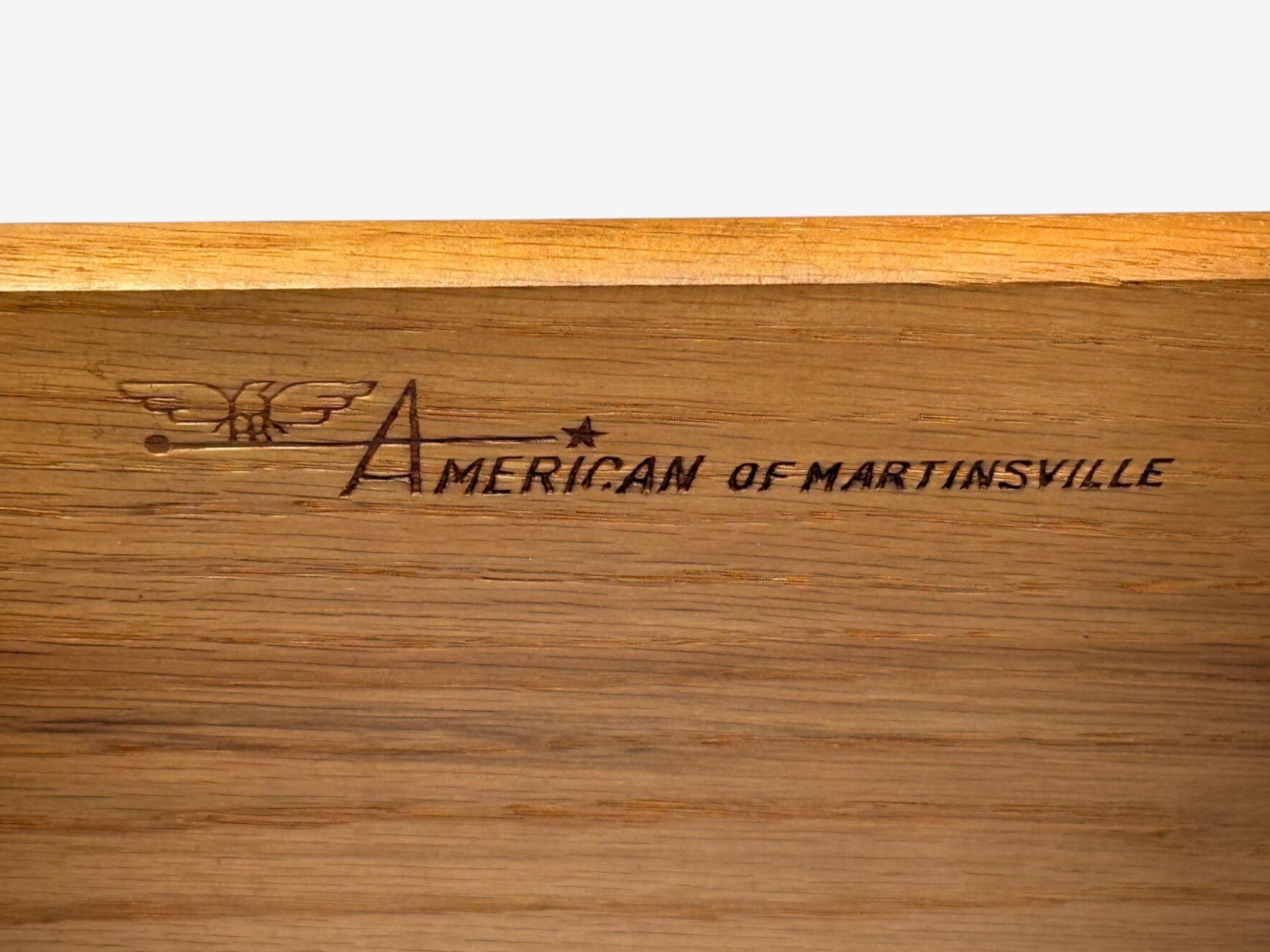 American of Martinsville, Noce, Travertino, Credenza, USA, anni '60 in vendita 3