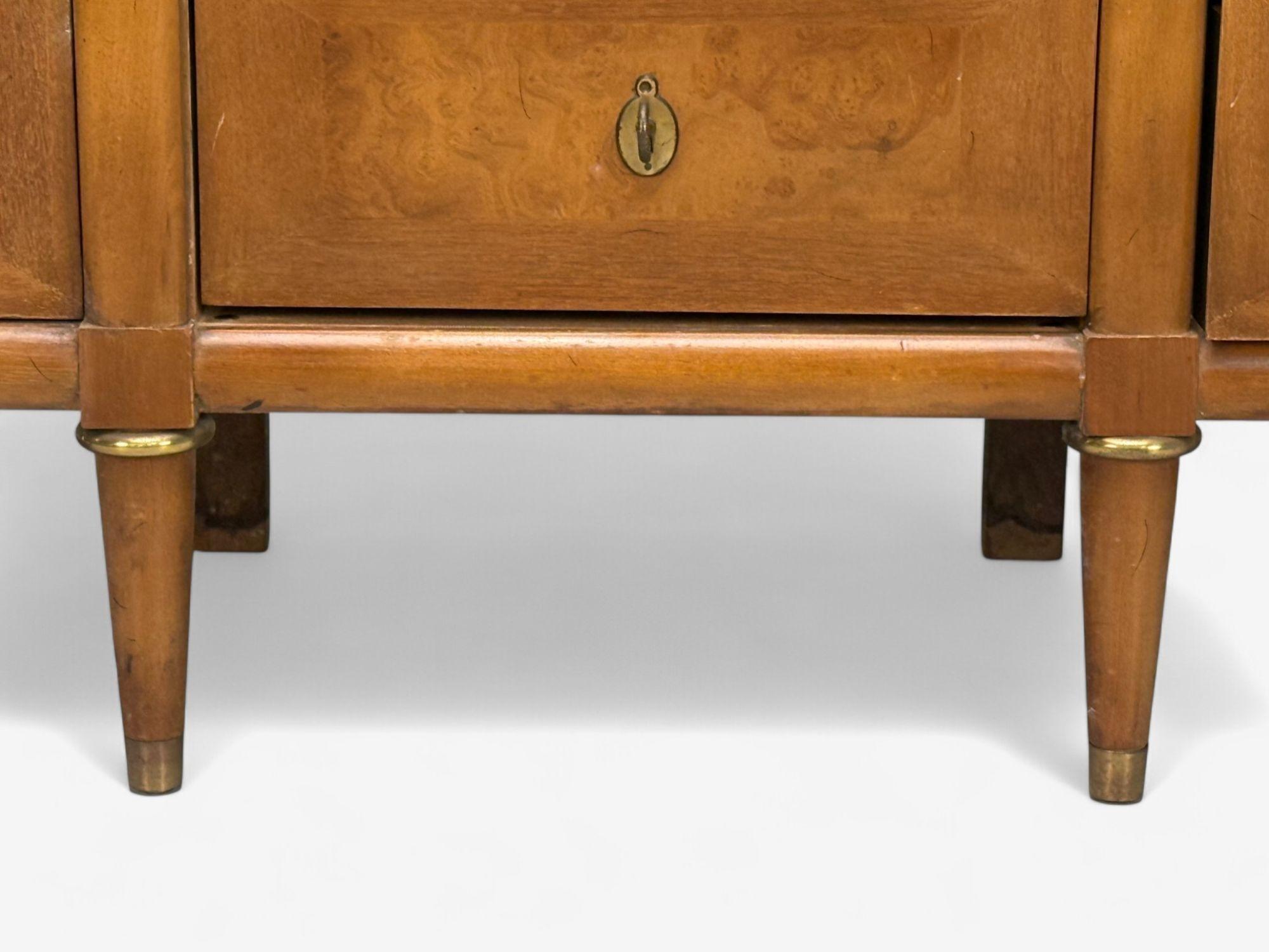 American of Martinsville, Noce, Travertino, Credenza, USA, anni '60 in vendita 1