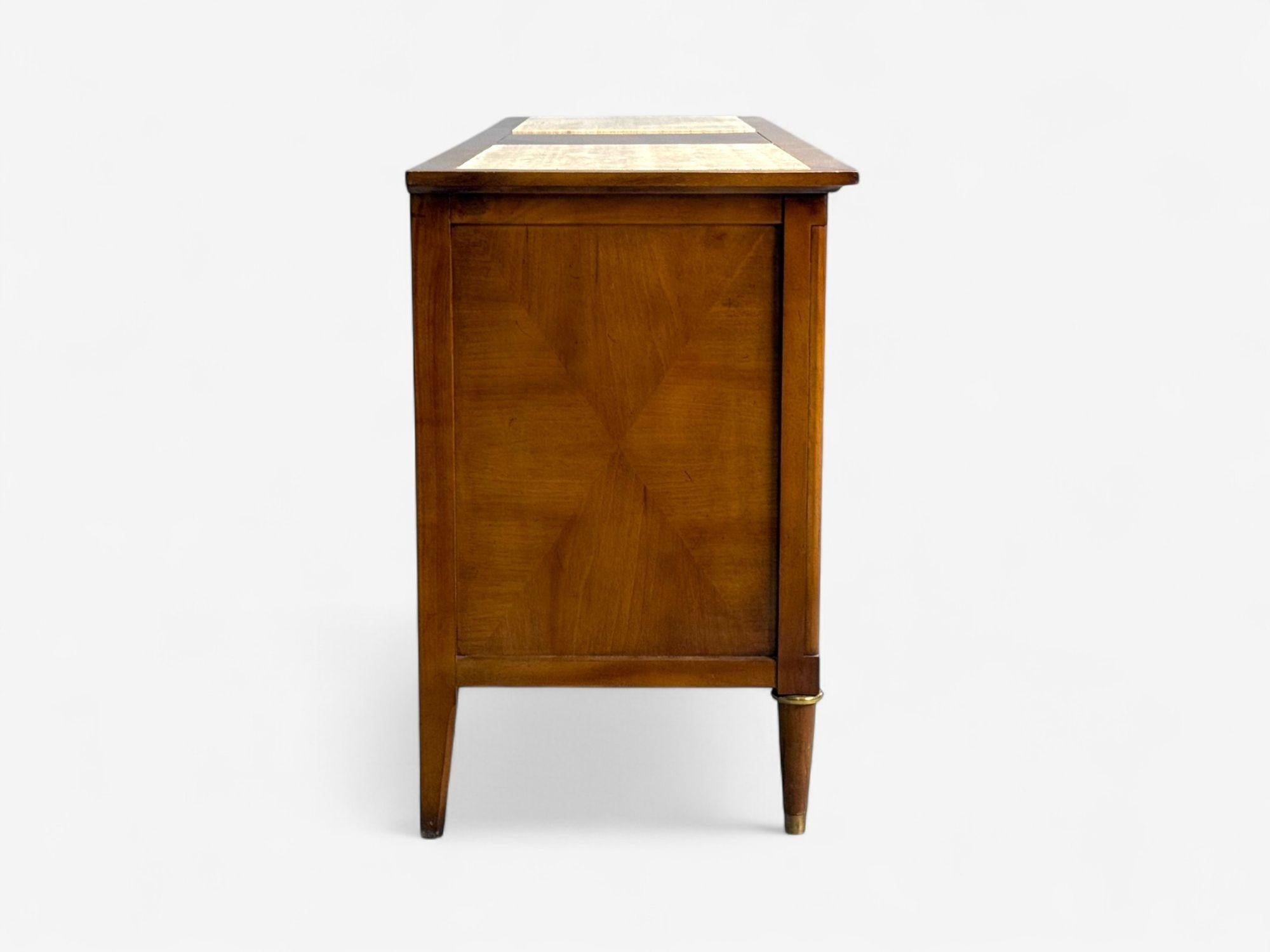 American of Martinsville, Noce, Travertino, Credenza, USA, anni '60 in vendita 2