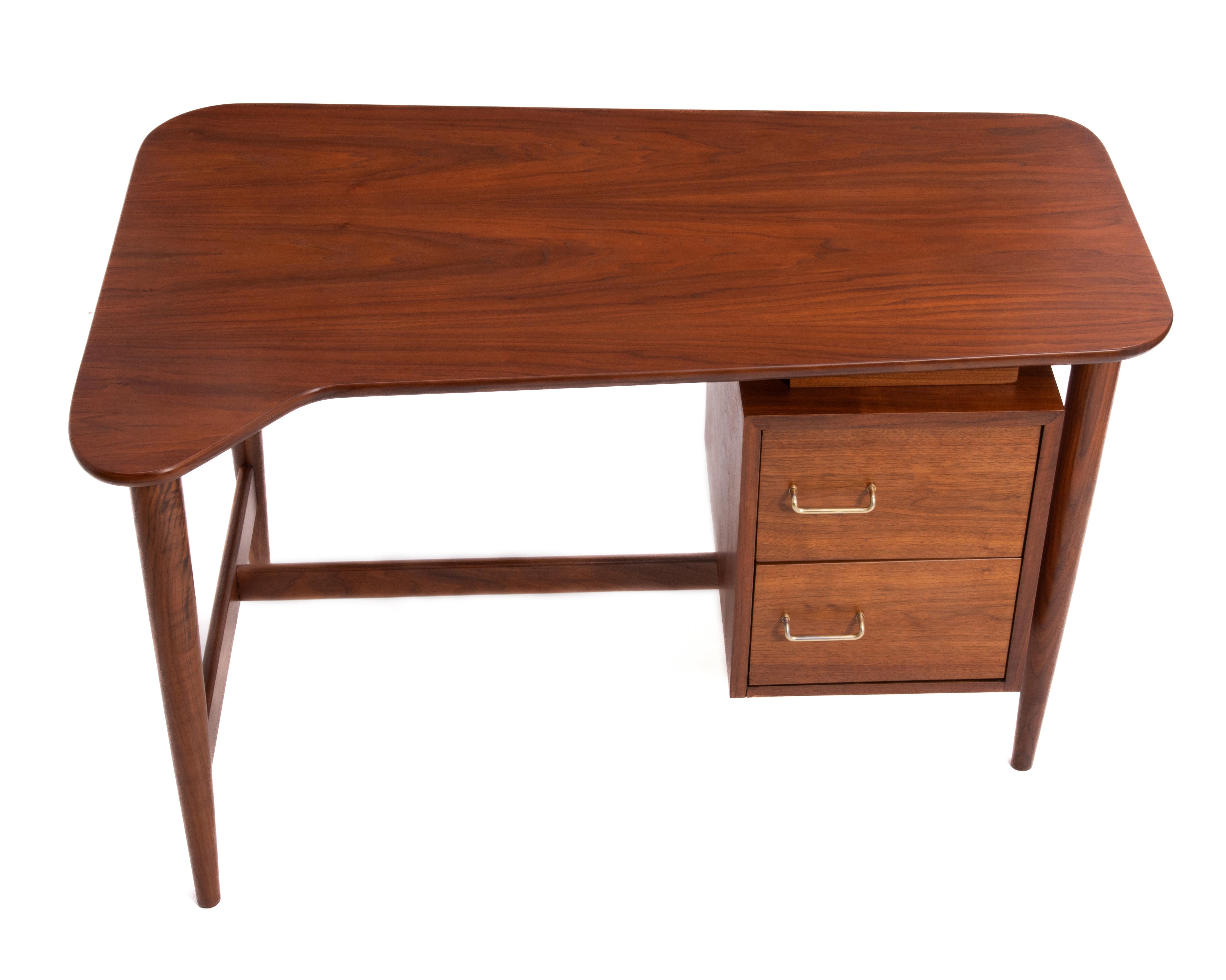 American of Martinsville Walnut Writing Desk Merton Gershun Mid Century Modern 4