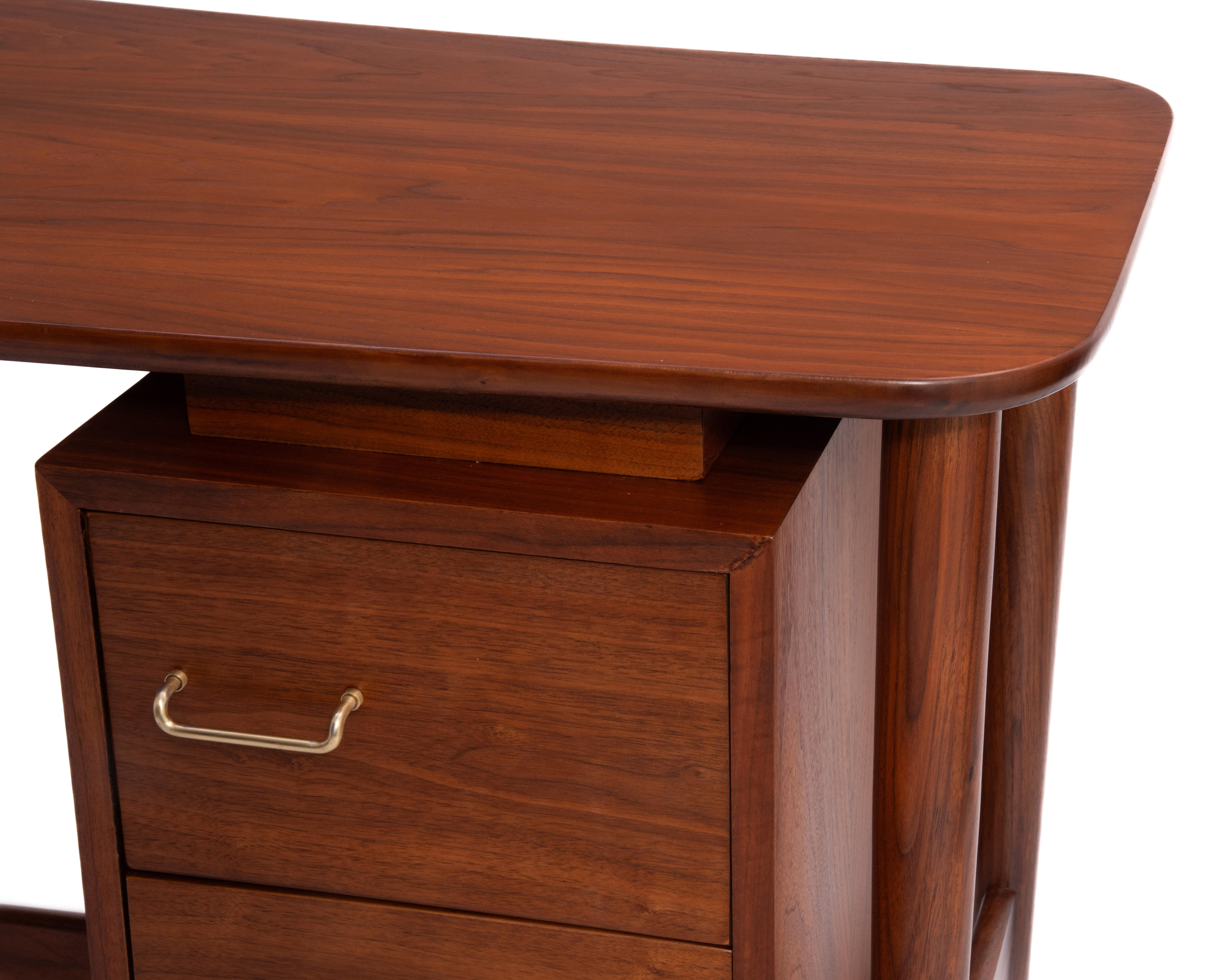 American of Martinsville Walnut Writing Desk Merton Gershun Mid Century Modern 6