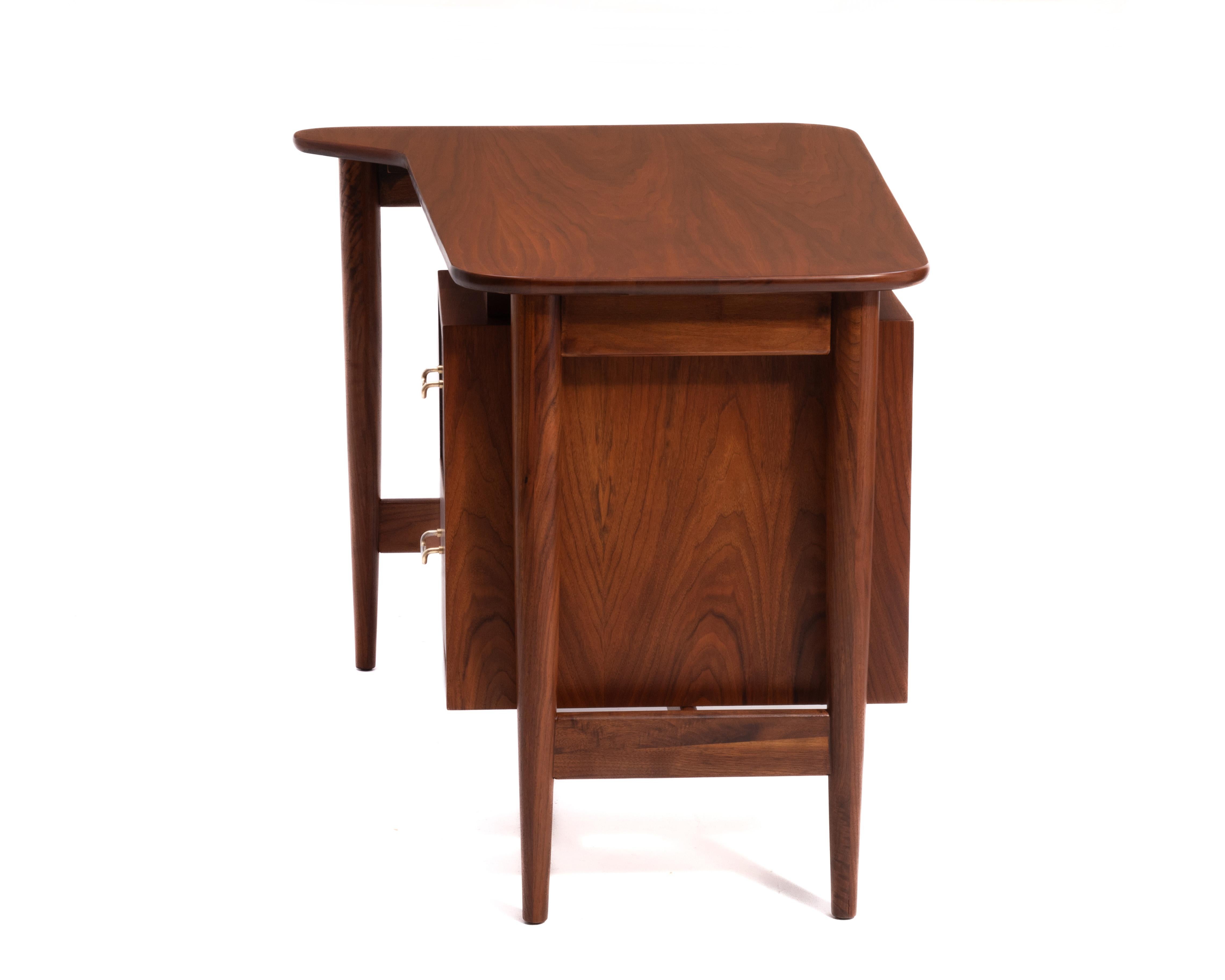 American of Martinsville Walnut Writing Desk Merton Gershun Mid Century Modern 2