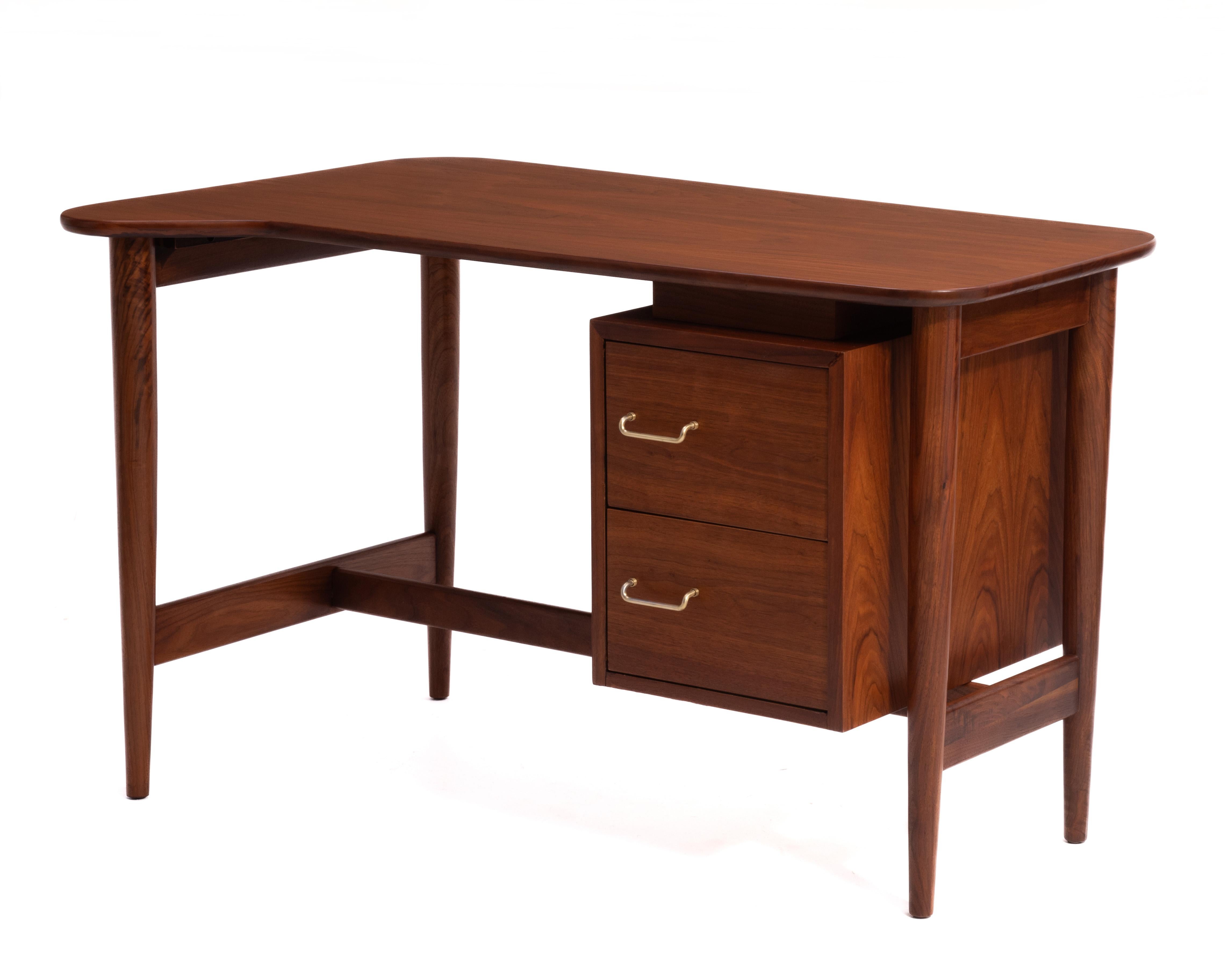 American of Martinsville Walnut Writing Desk Merton Gershun Mid Century Modern 3