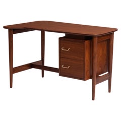 Vintage American of Martinsville Walnut Writing Desk Merton Gershun Mid Century Modern