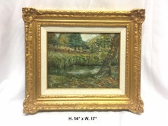 American Oil on Board Landscape Painting, 19th Century