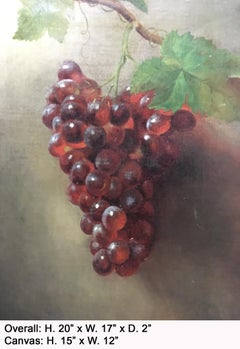 American Oil on Canvas Painting, "Grapes"