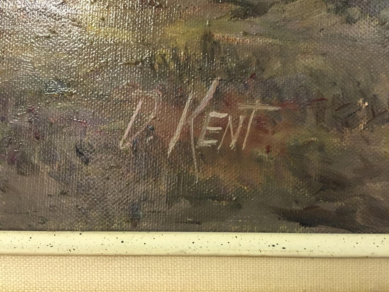 Oiled American Oil on Canvas Painting, Signed D Kent