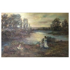 Vintage American Oil on Canvas Painting, Signed D Kent