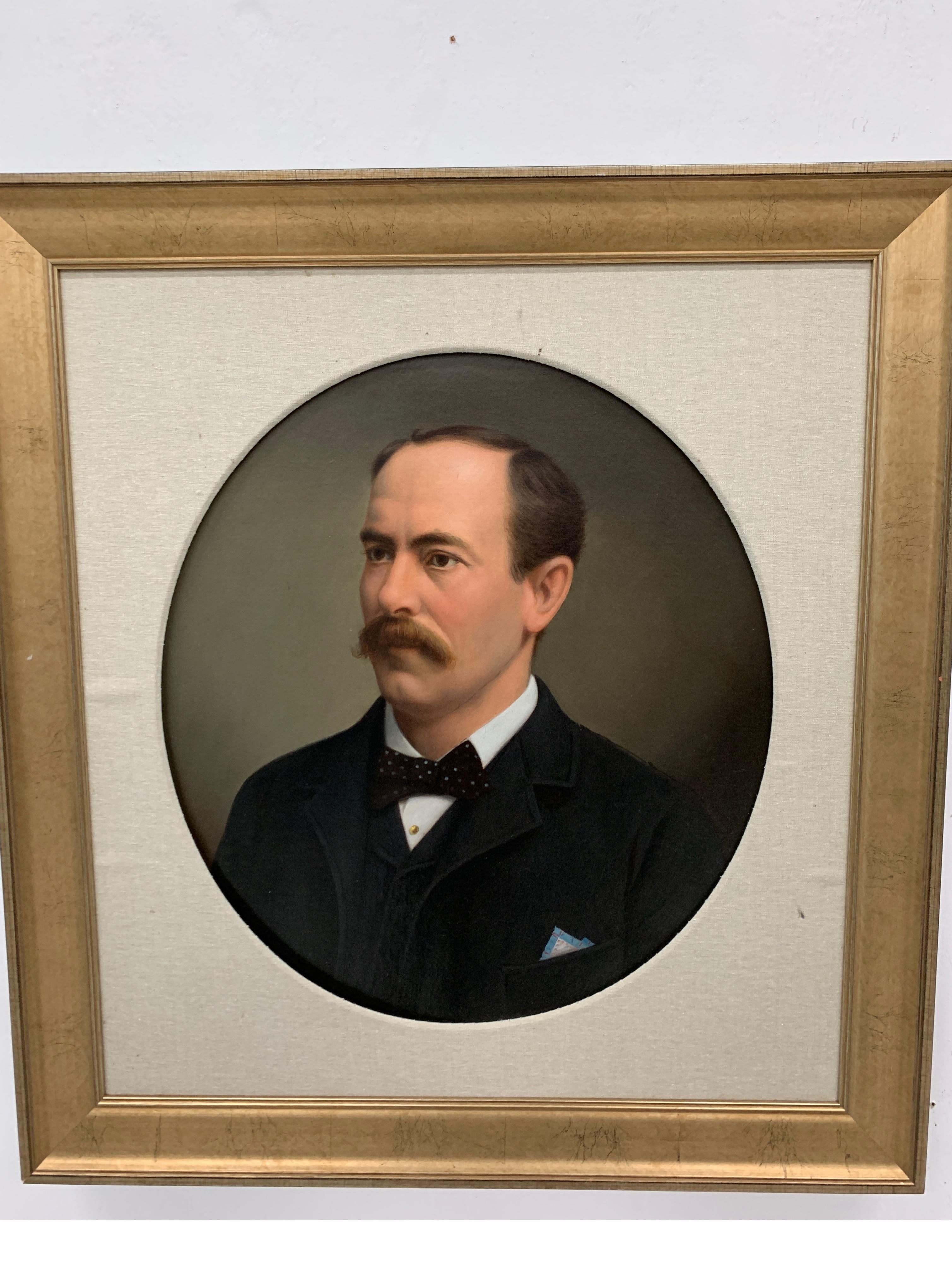 American Oil on Canvas, Portrait of a Gentleman, circa 1890 In Good Condition In Lambertville, NJ