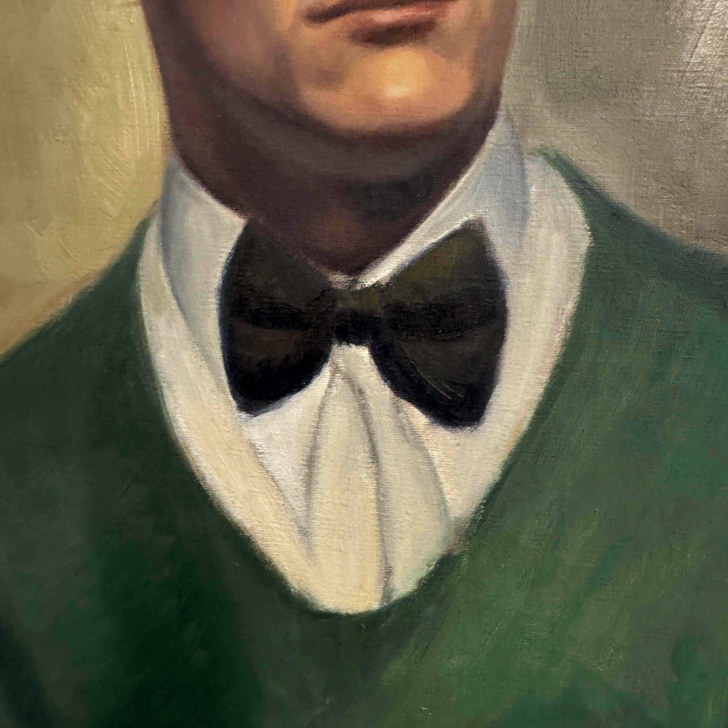 Mid-20th Century American Oil on Linen Portrait of MSU Student For Sale