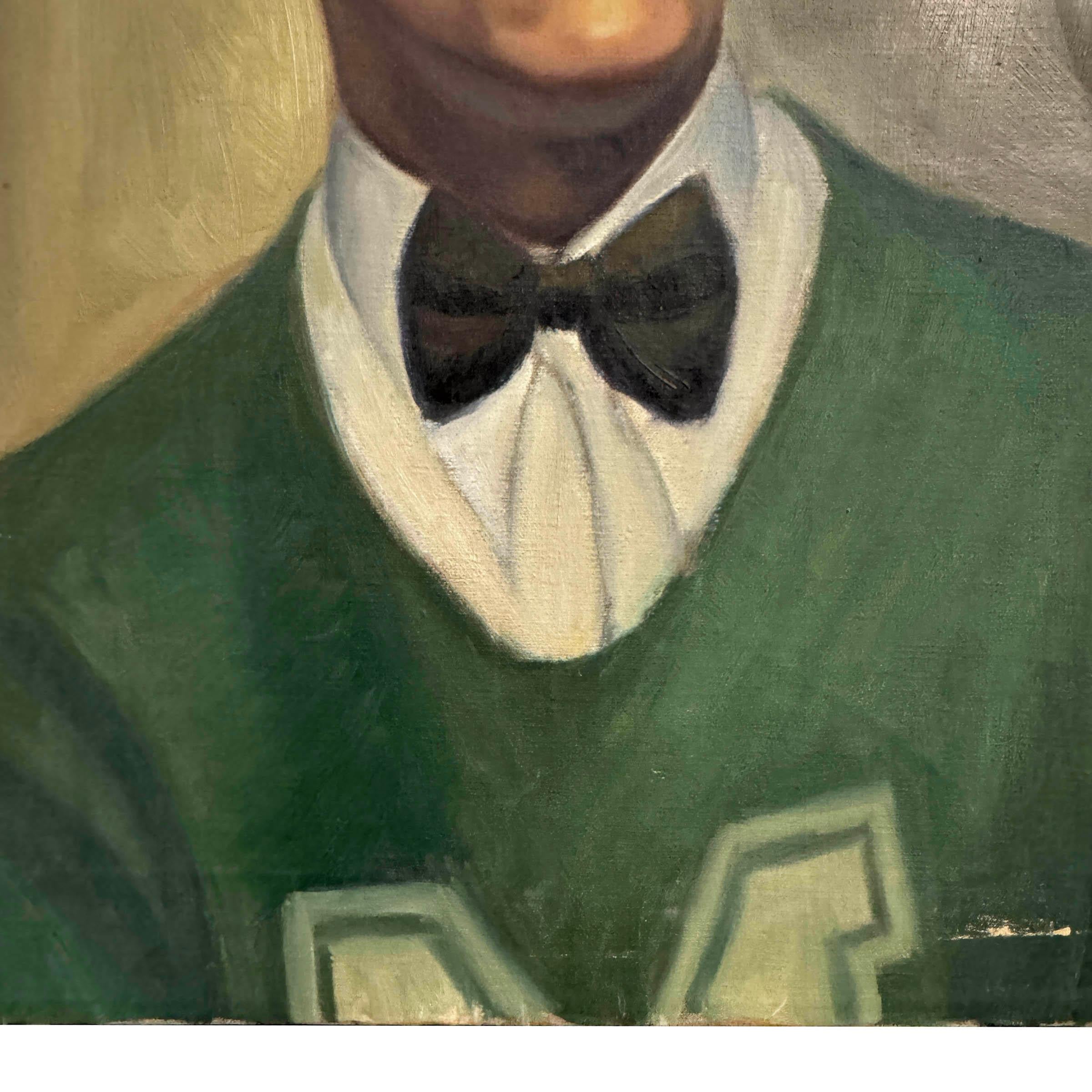 Paint American Oil on Linen Portrait of MSU Student For Sale
