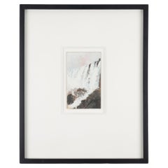 Óleo americano sobre tabla pochard de una cascada por J.P. Gourlay, 1912