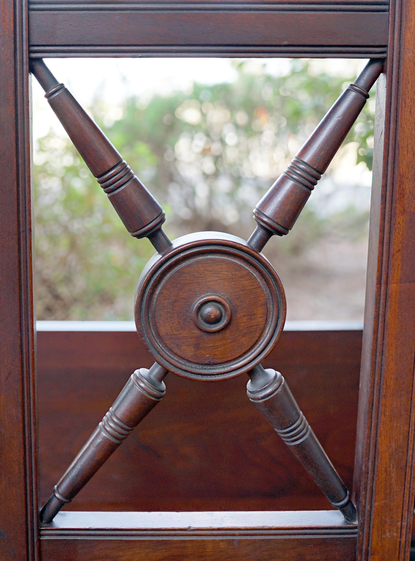 American or English Antique Aesthetic Movement Mahogany Hall Tree, Coat Stand For Sale 4