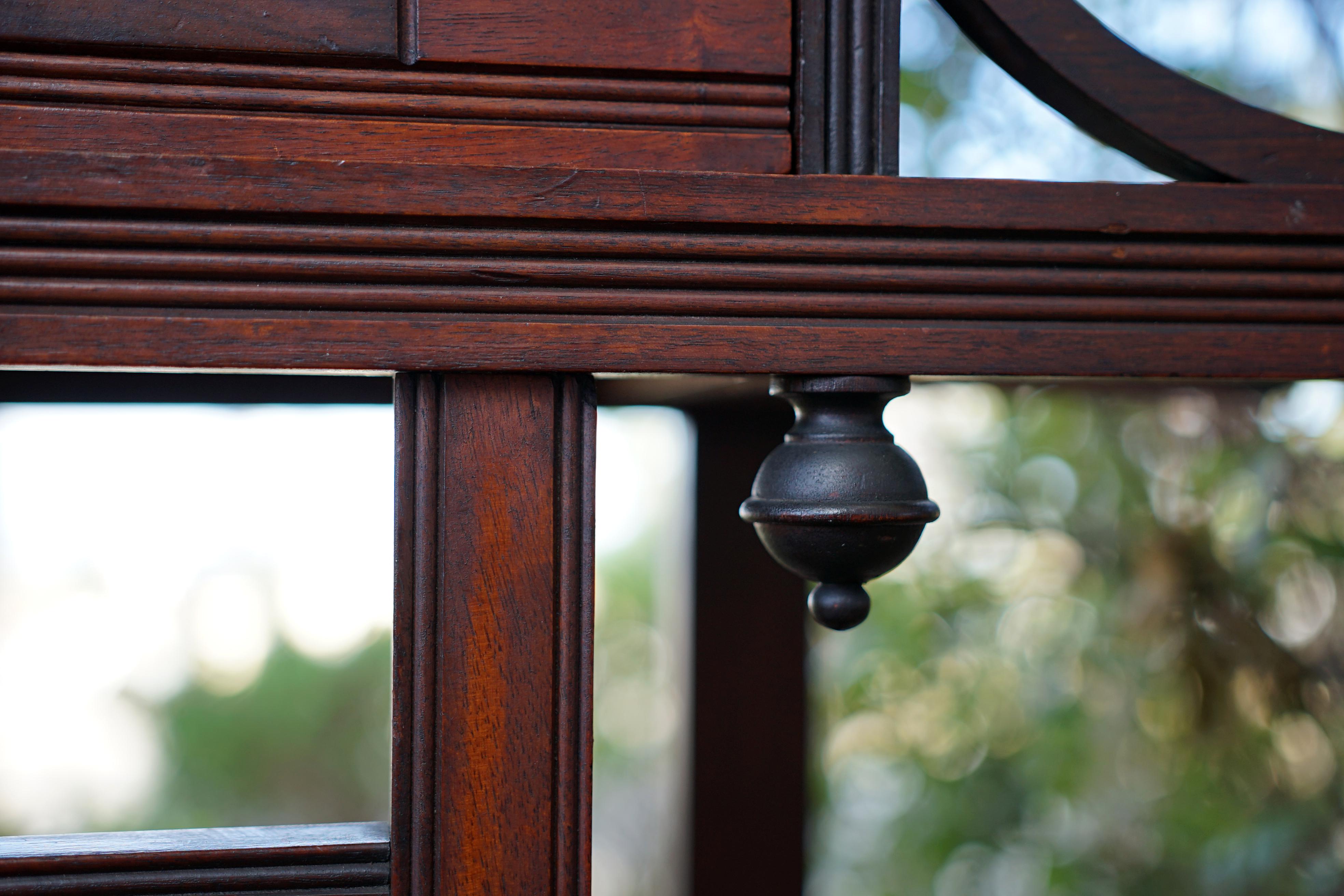 American or English Antique Aesthetic Movement Mahogany Hall Tree, Coat Stand For Sale 5