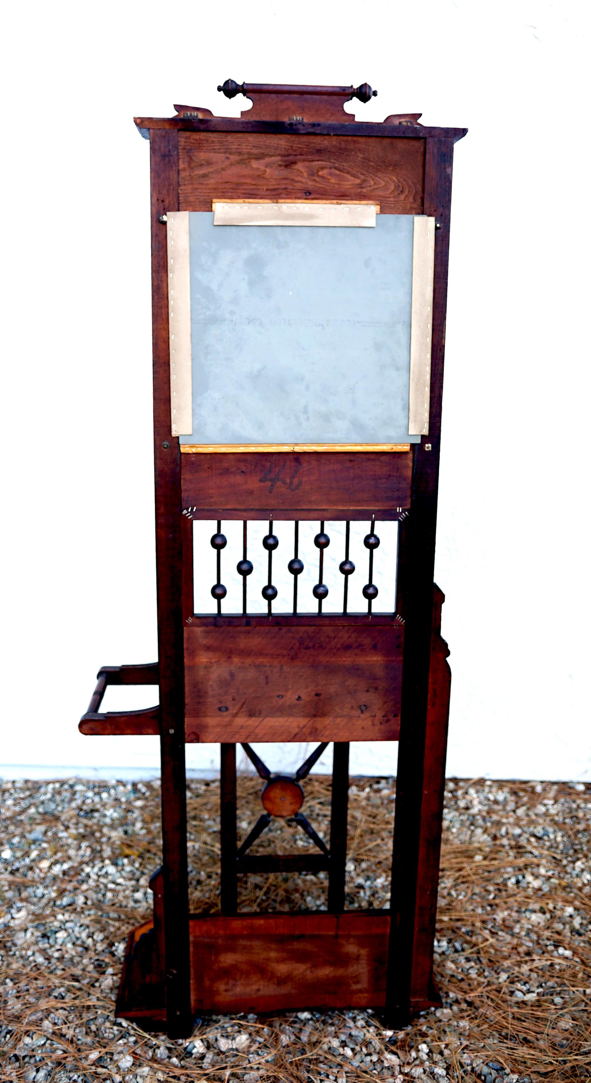 American or English Antique Aesthetic Movement Mahogany Hall Tree, Coat Stand For Sale 2