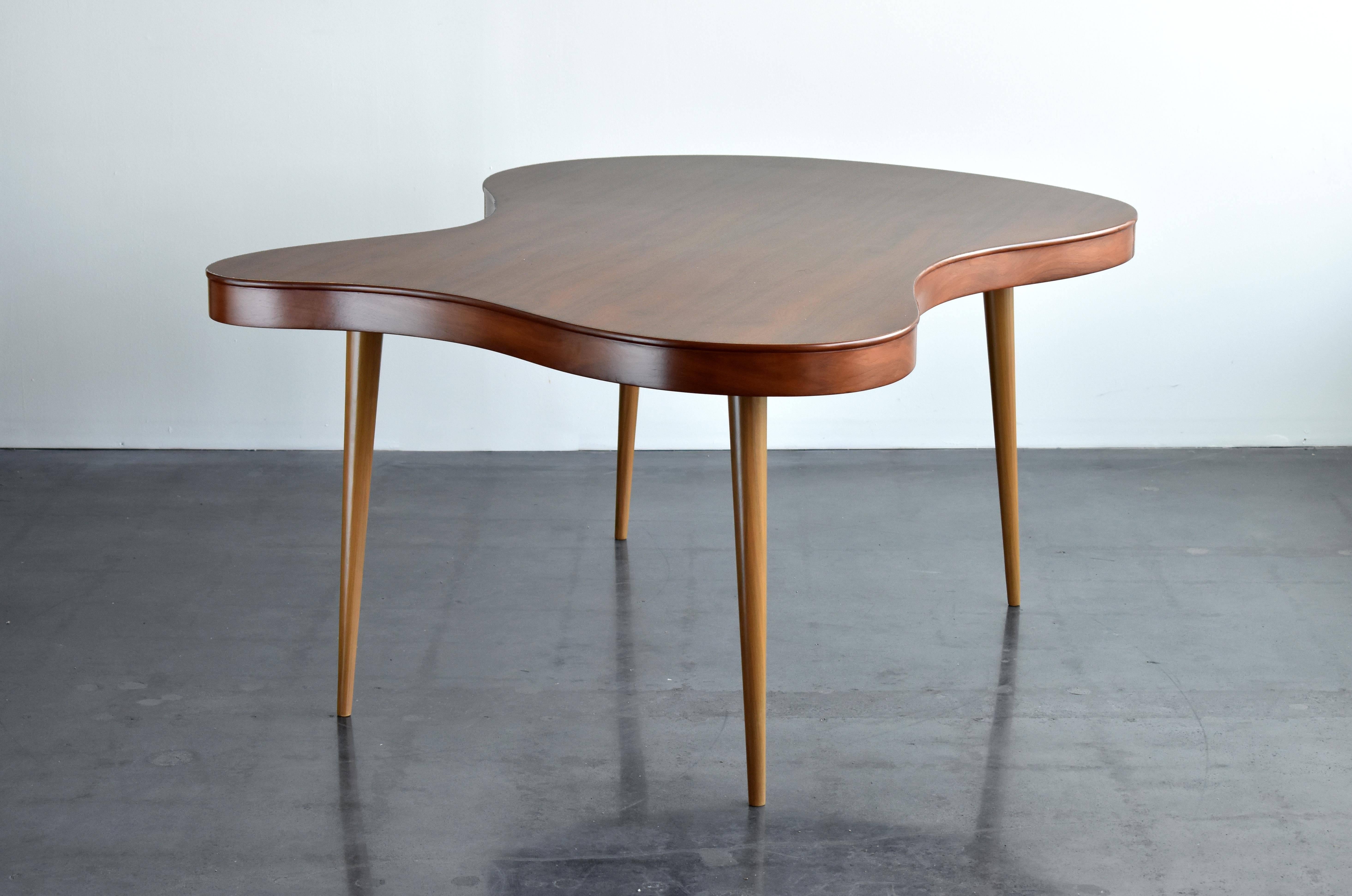 Mid-Century Modern American Organic/Free-Form Dining Table Mahogany and Stained Mahogany, 1950s