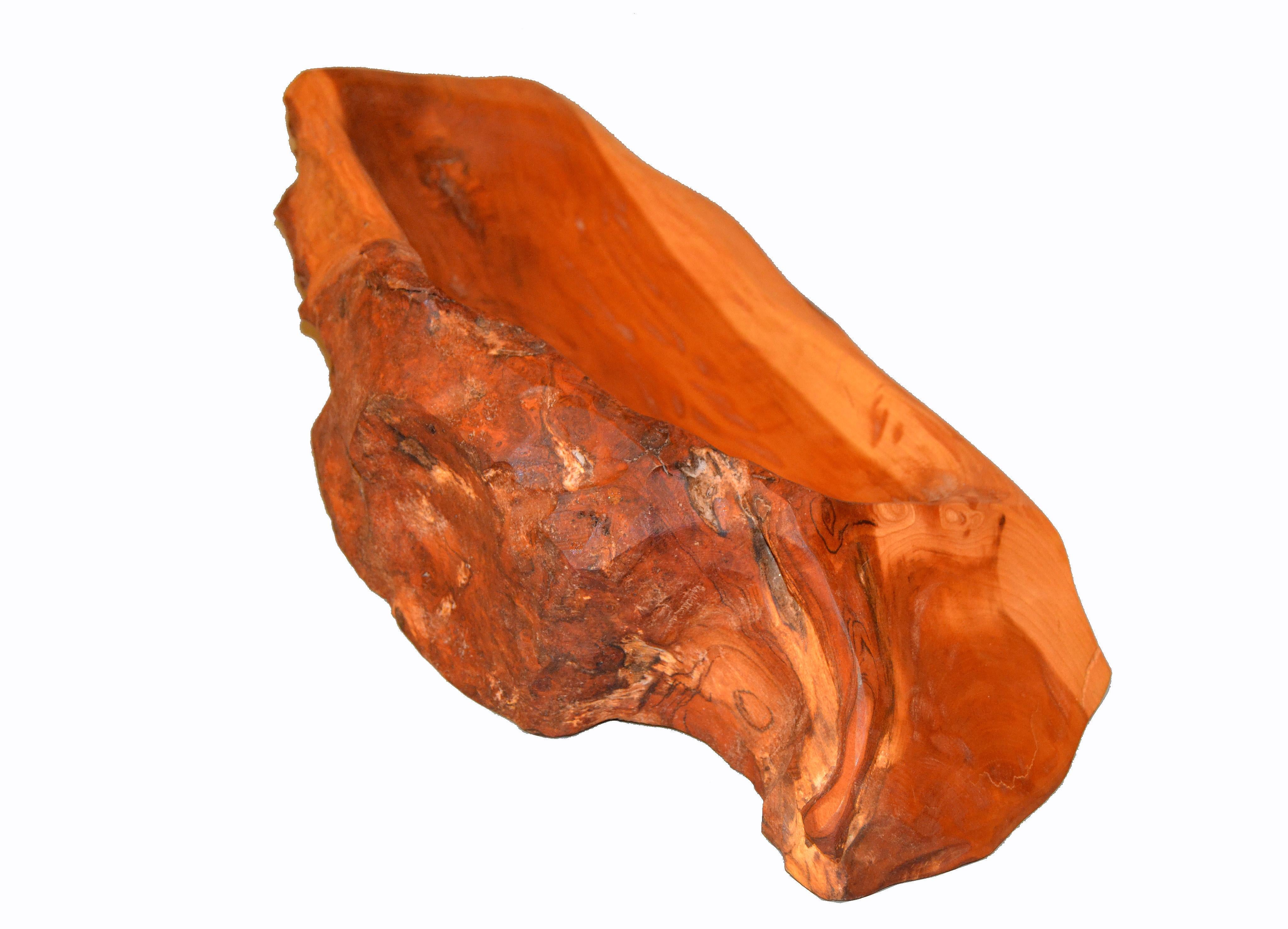 Americano Vassoio decorativo in legno massiccio americano organico e moderno, realizzato a mano, con centro tavola in vendita