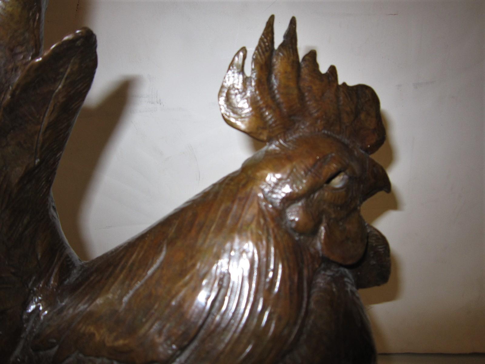 American Original Bronze Sculpture of a Rooster by Dan Ostermiller 4