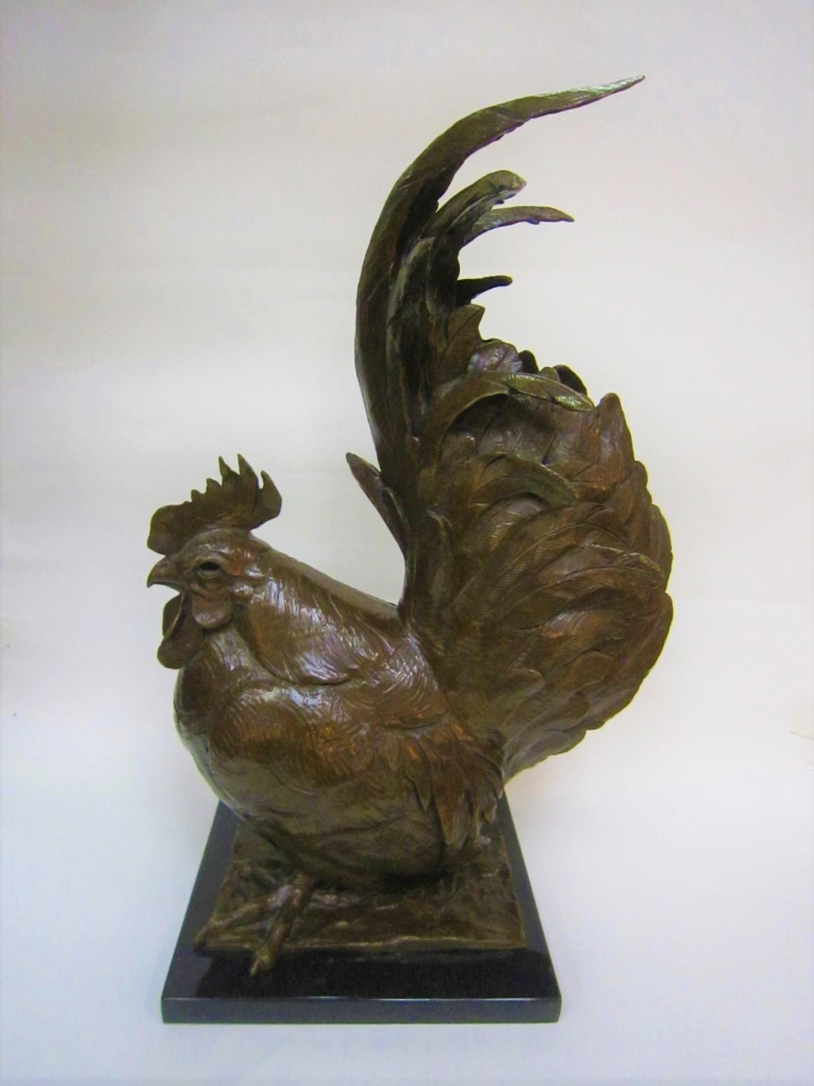 American Original Bronze Sculpture of a Rooster by Dan Ostermiller 11