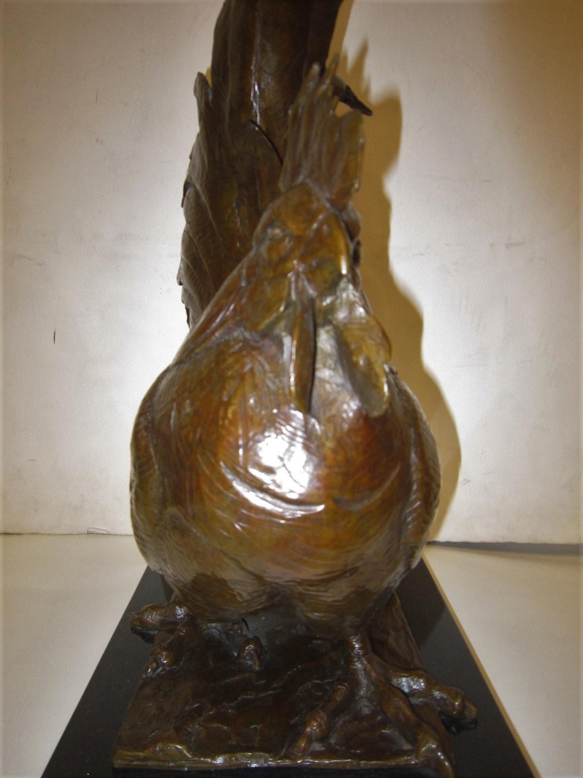 American Original Bronze Sculpture of a Rooster by Dan Ostermiller In Good Condition In New York City, NY