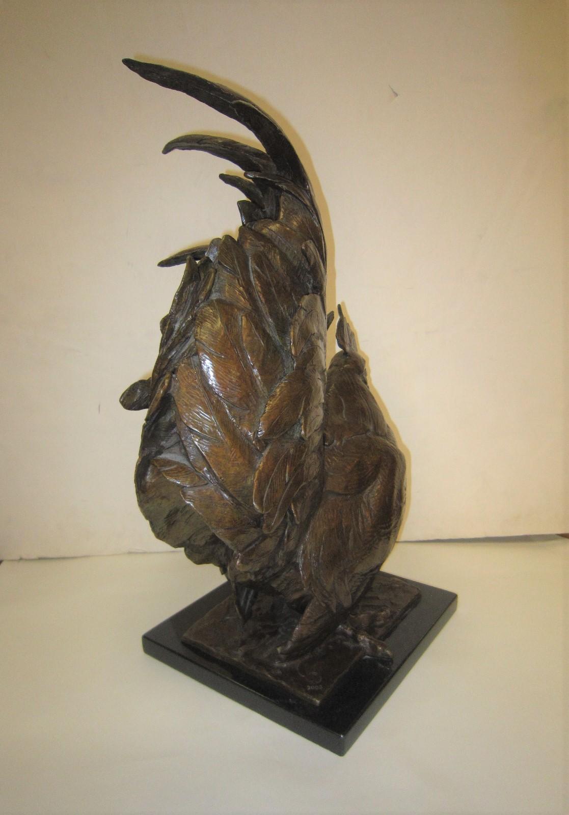 American Original Bronze Sculpture of a Rooster by Dan Ostermiller 2