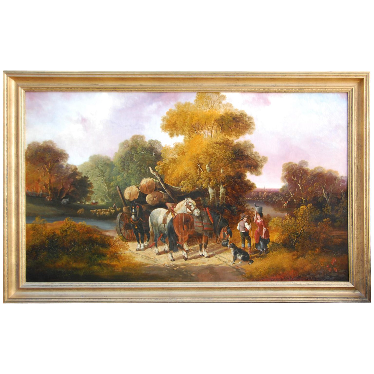 American Original Oil on Canvas Signed and Dated Searby & Willis, 1874