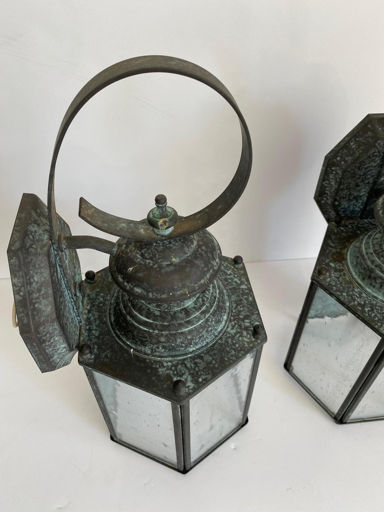 Metal and glass outside light fixture. Wired for the US.