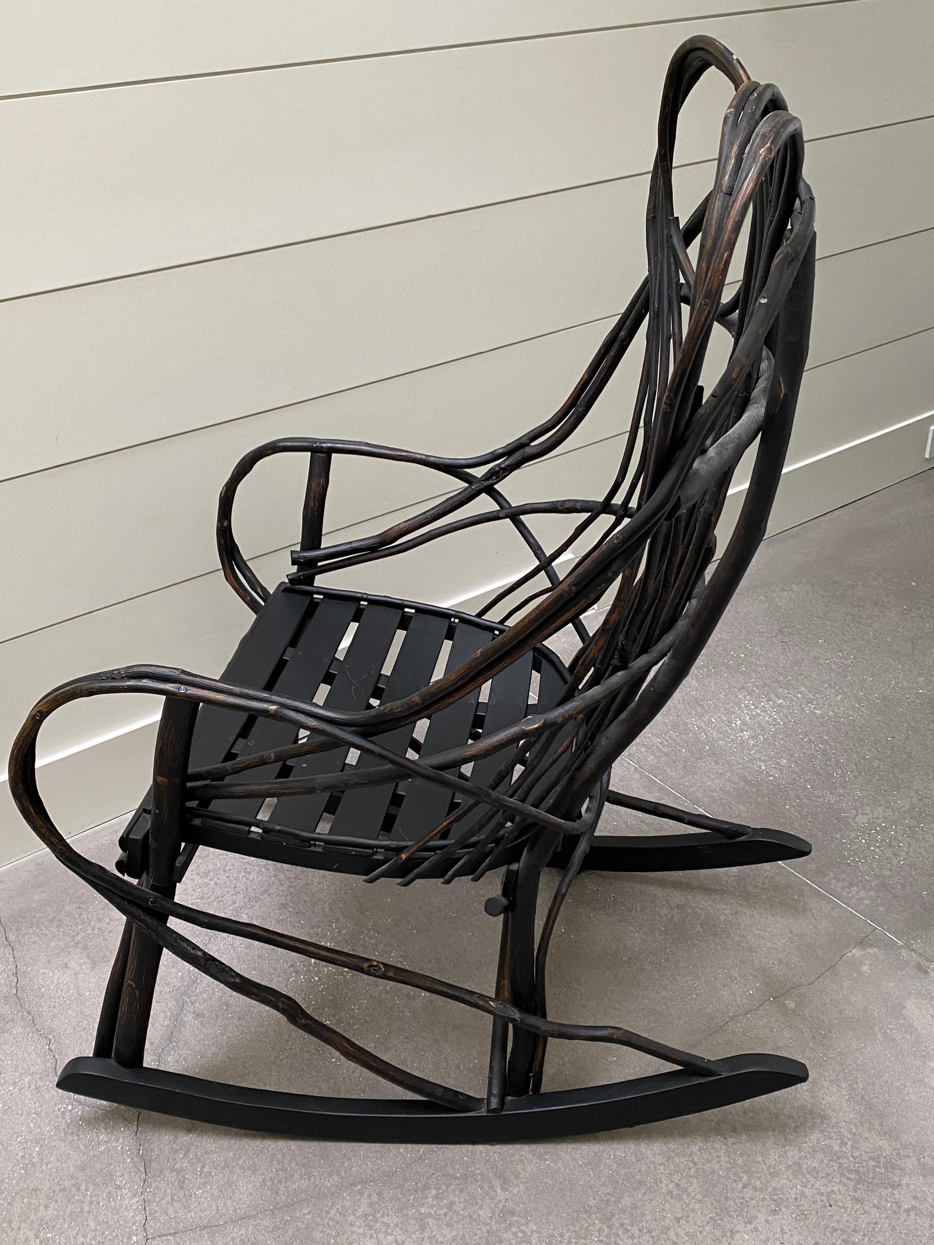 American Painted Adirondack Twig Rocking Chair 1