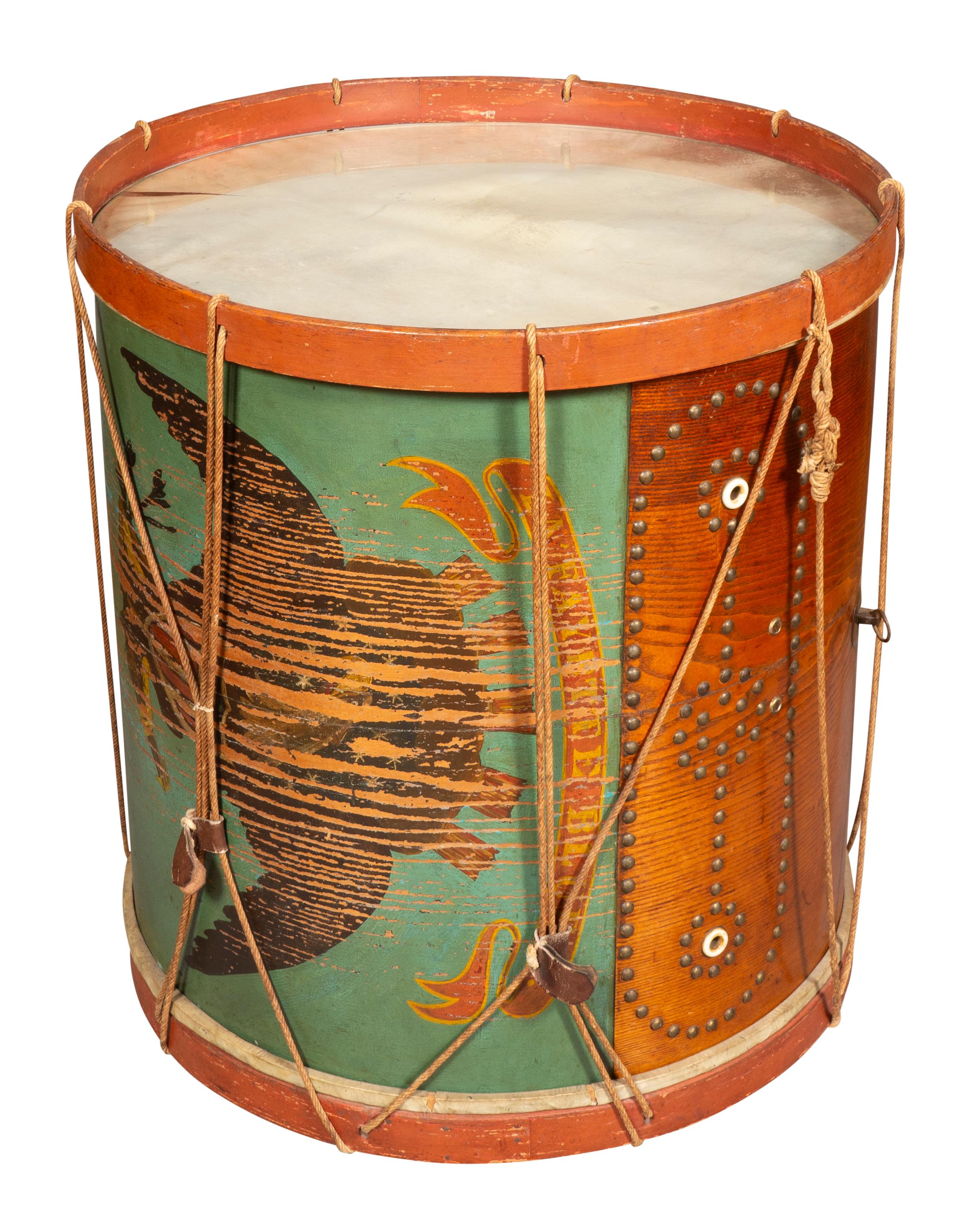 American Painted Ash Drum Now A Table For Sale 1