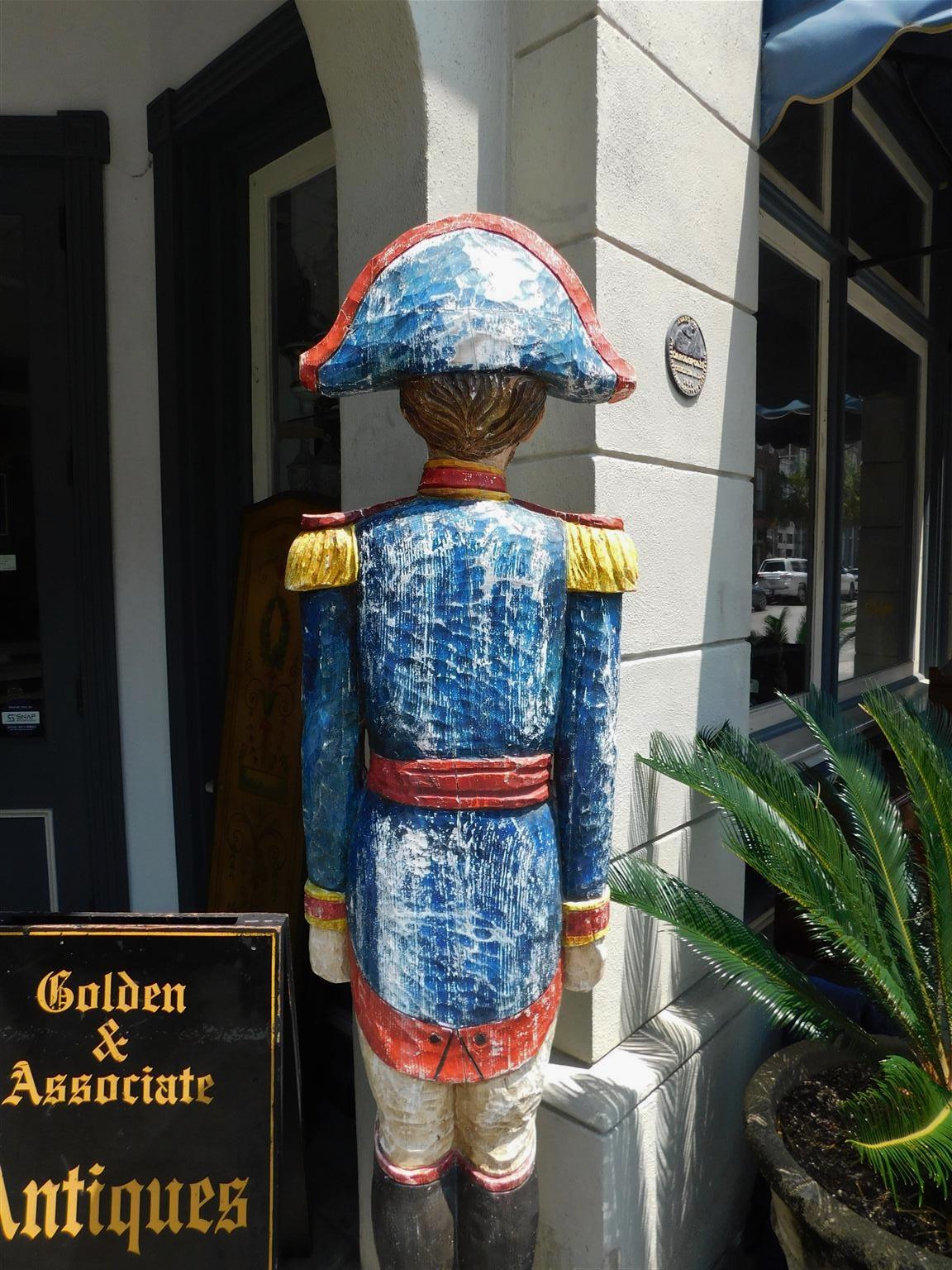American Painted & Carved Wood Figural Statue of General Santa Anna, Circa 1840 For Sale 2