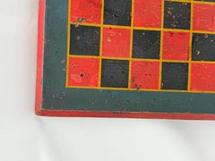 American Painted Folk Art Game Board for Checkers or Chess, C. 1840