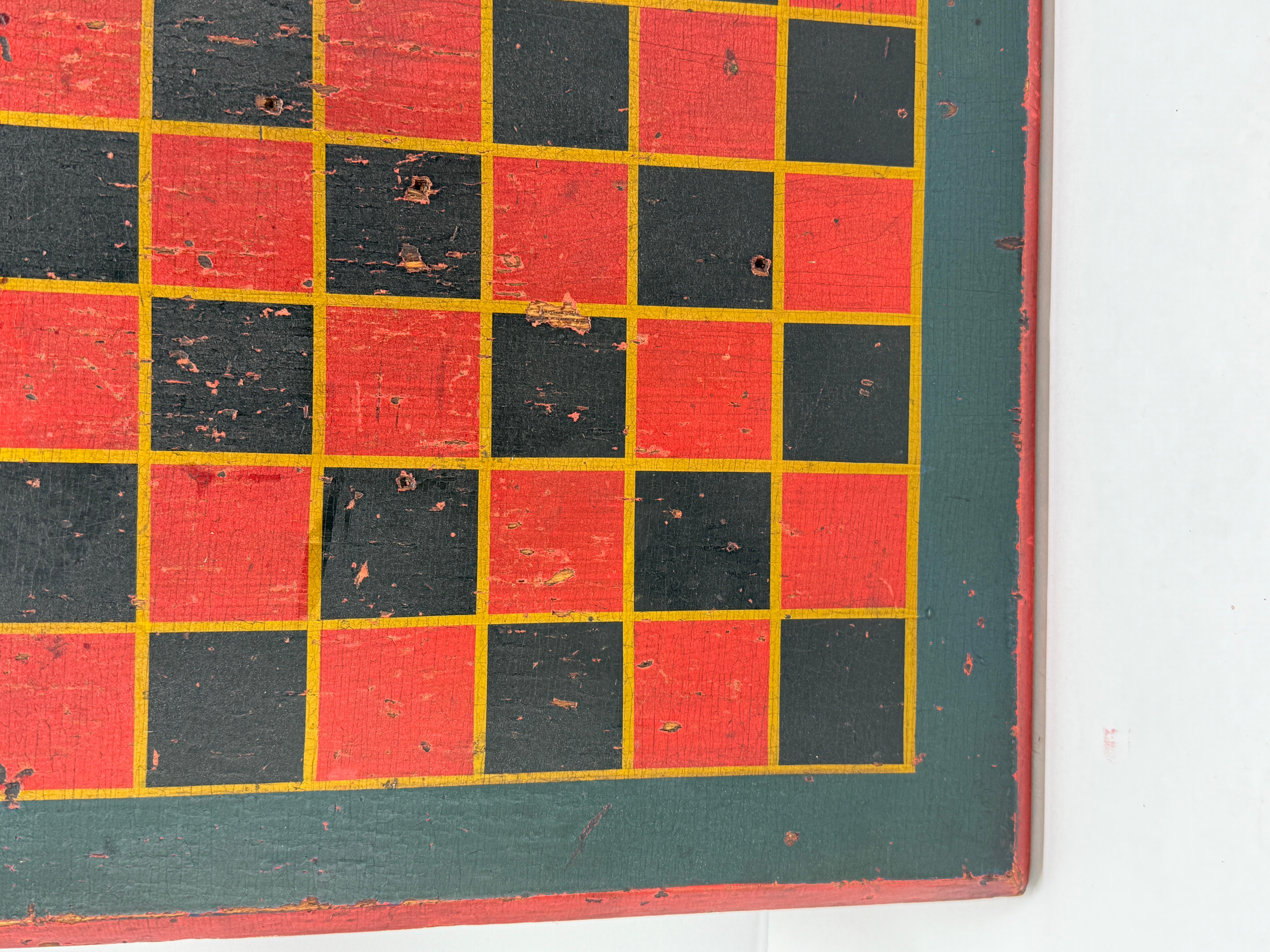 American Painted Folk Art Game Board for Checkers or Chess, C. 1840 For Sale 4