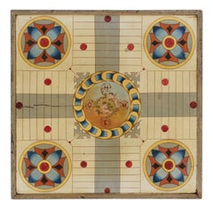American Painted Gameboard Featuring Cherubs, Ca 1870
