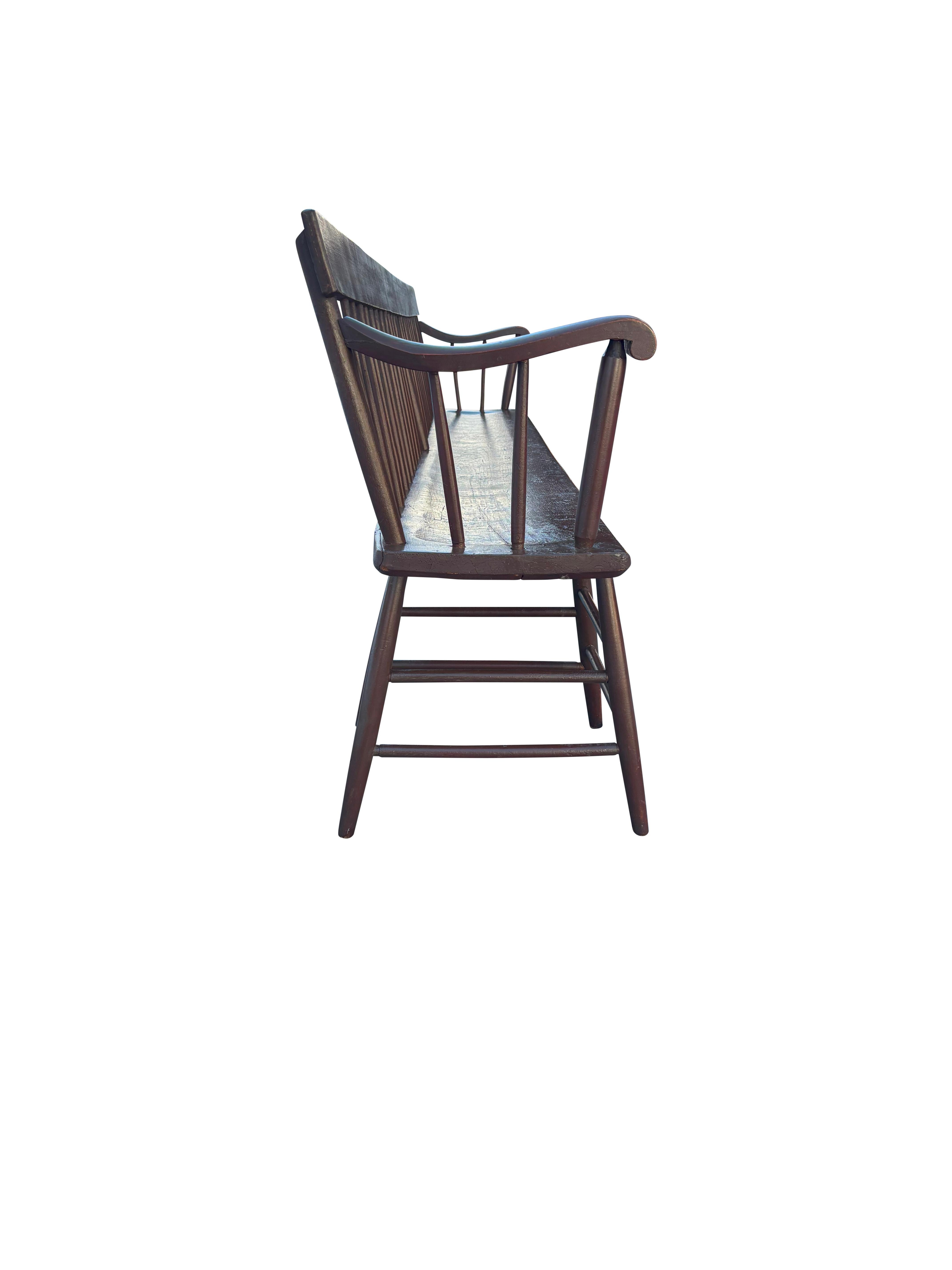 American Painted Pine Deacons Bench 1