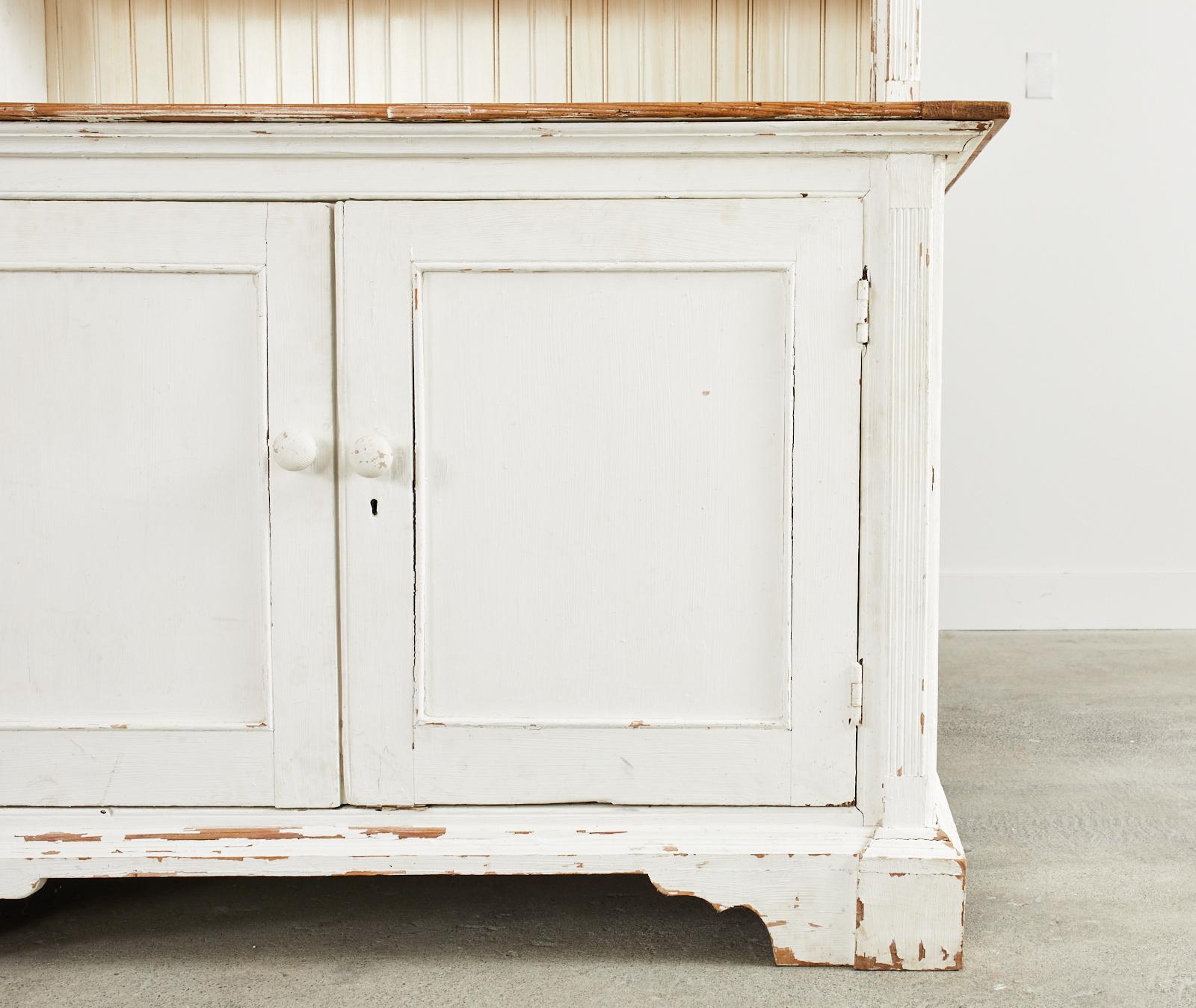 American Painted Pine Kitchen Cabinet Cupboard or Bookcase In Distressed Condition In Rio Vista, CA