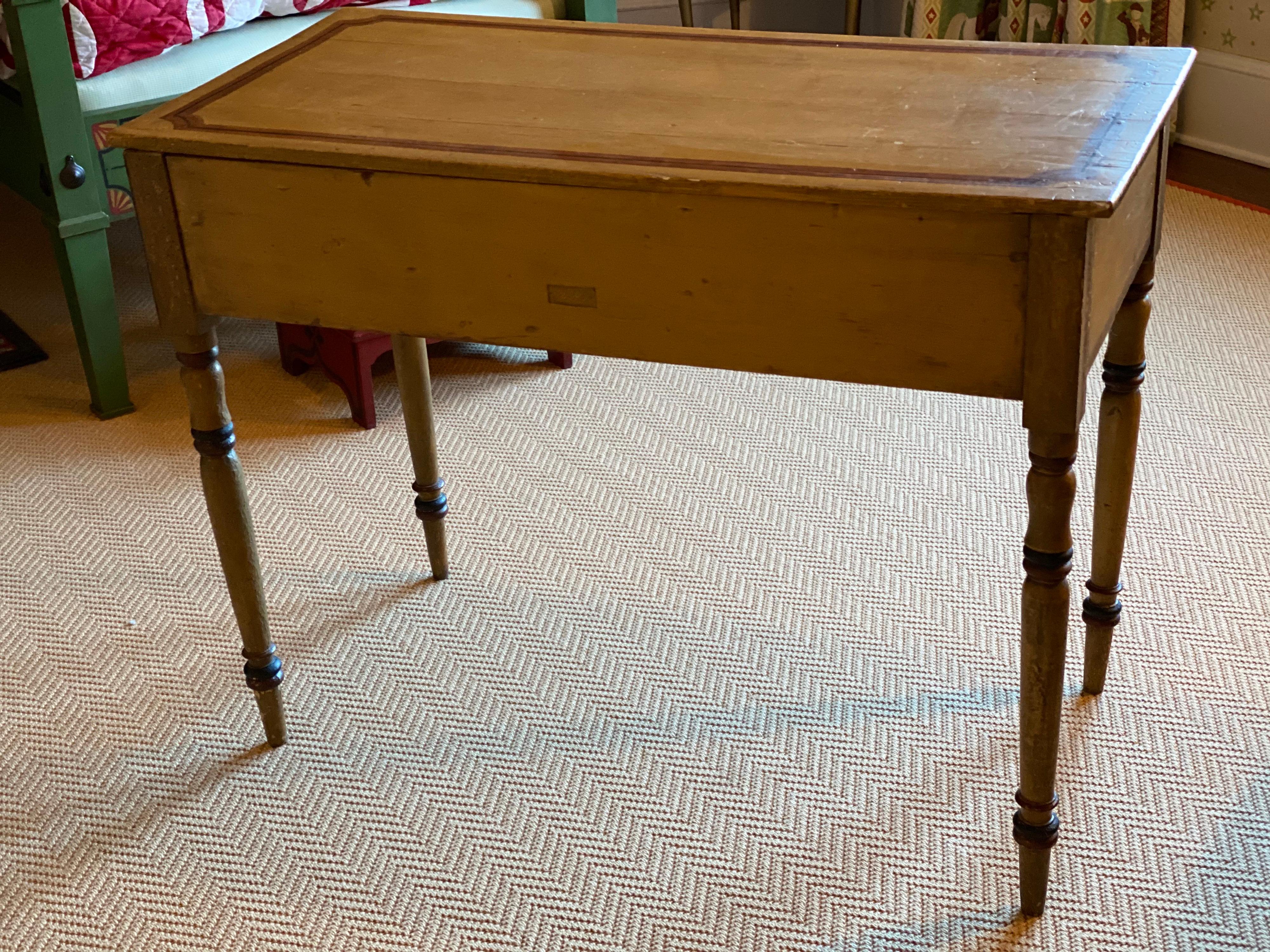 American Painted Table with Two Drawers, Late 19th Century 6