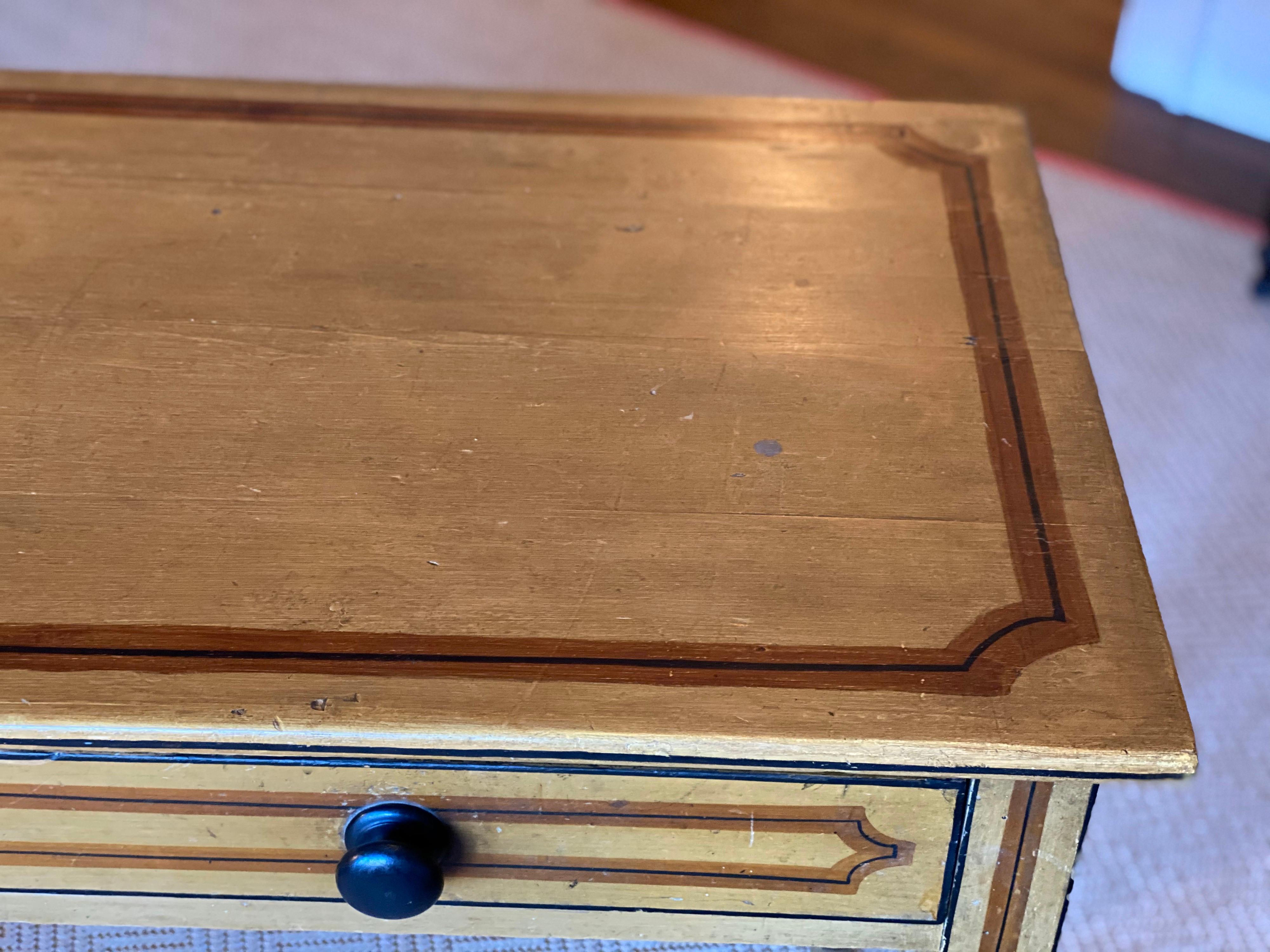 American Painted Table with Two Drawers, Late 19th Century 2