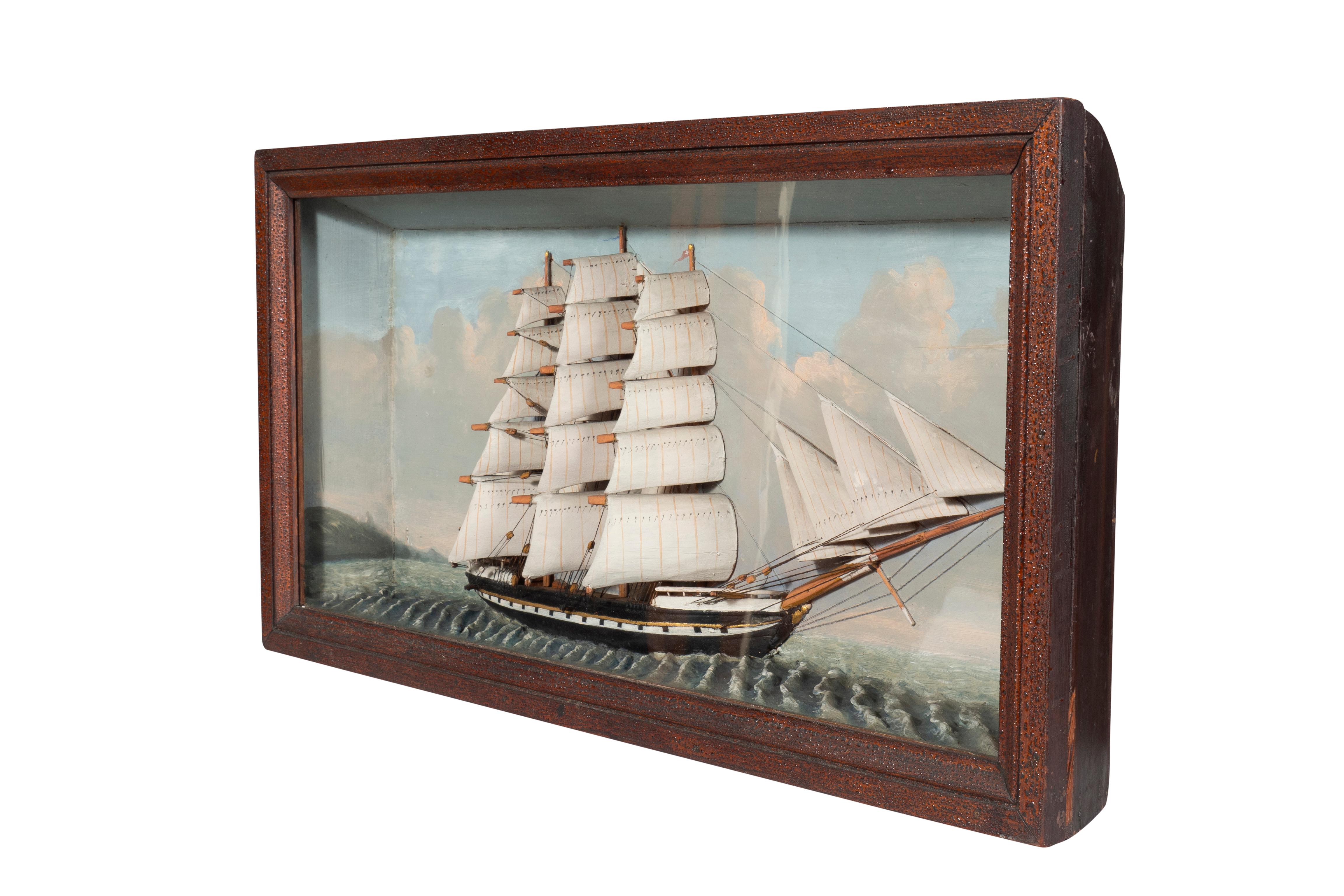 American Painted Wood Ship Diorama 6