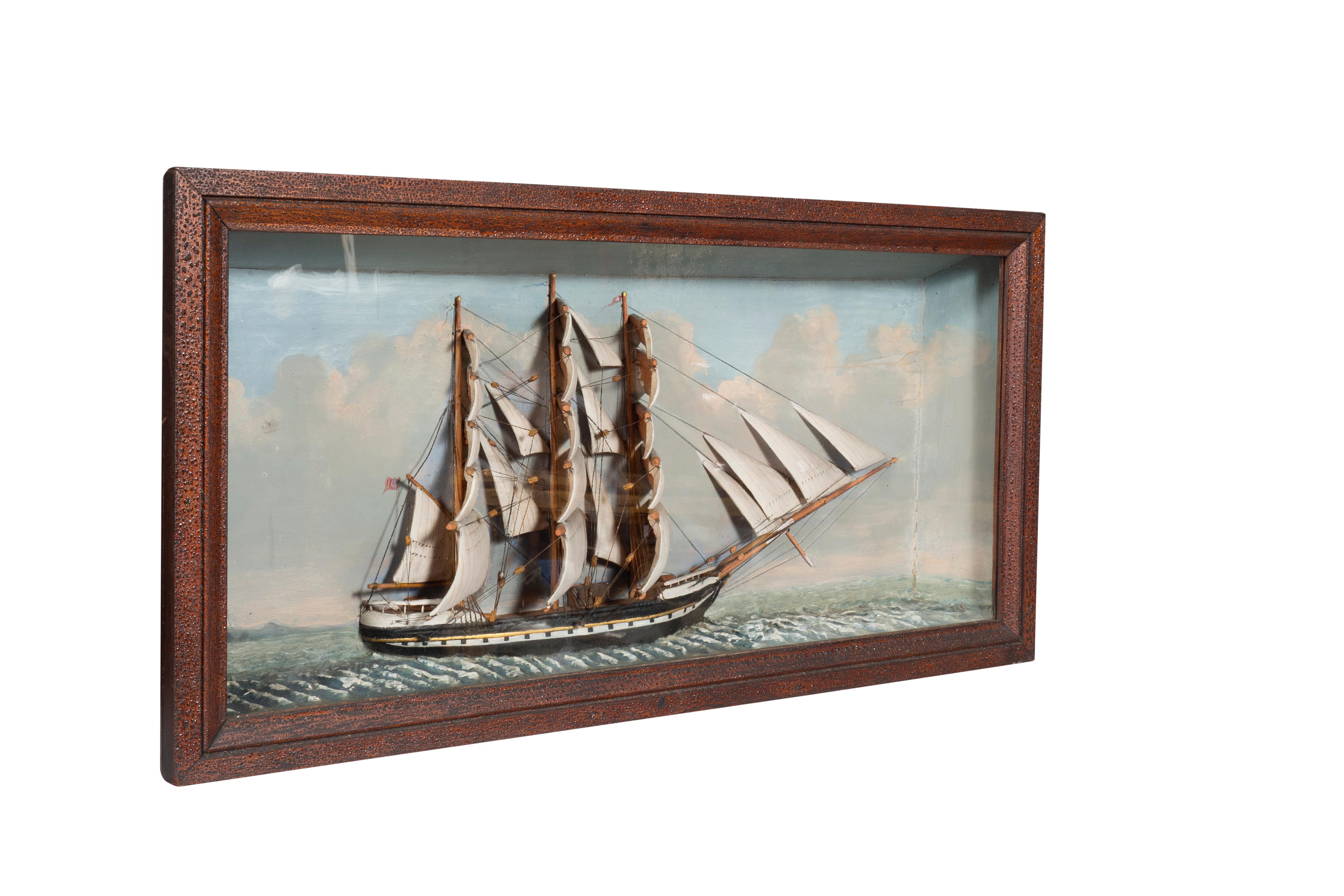 American Painted Wood Ship Diorama 7